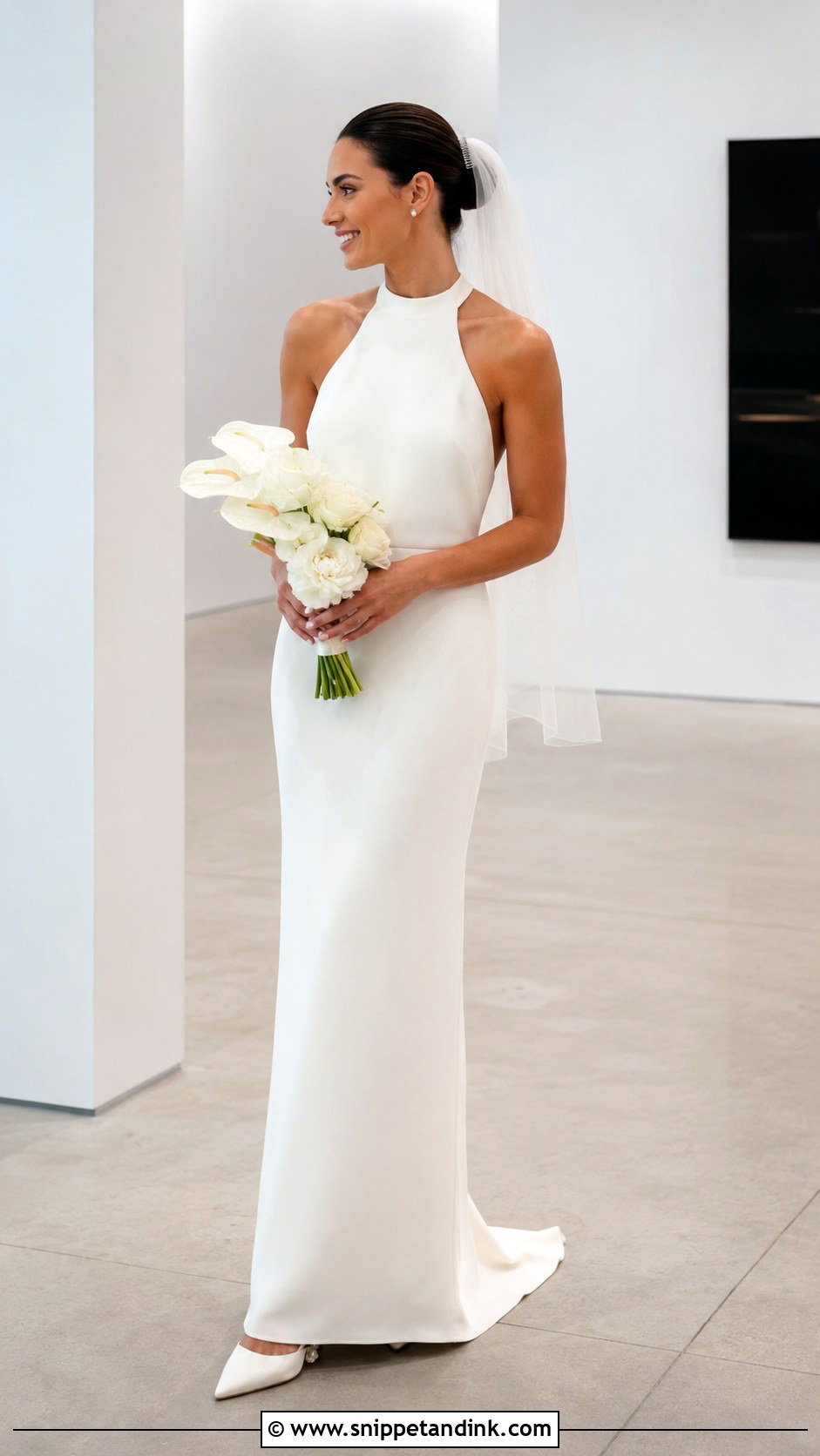 Halter Neck Wedding Dress - Snippet and Ink - 20 Elegant Plain Wedding Dress Ideas