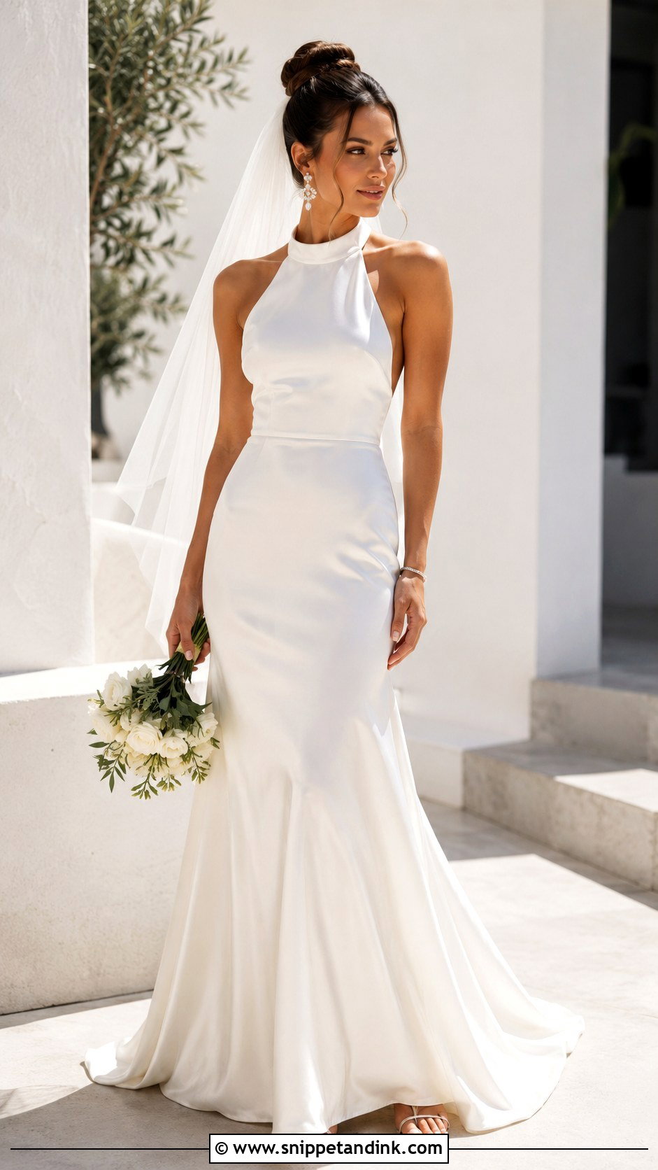 Halter Neck Wedding Dress - Snippet and Ink - 20 Glam Wedding Dresses