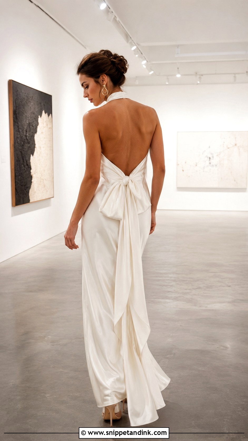 Halter Neck Wedding Dress With Draped Back Bow - Snippet and Ink - 20 Wedding Dress with Bow on Back Ideas