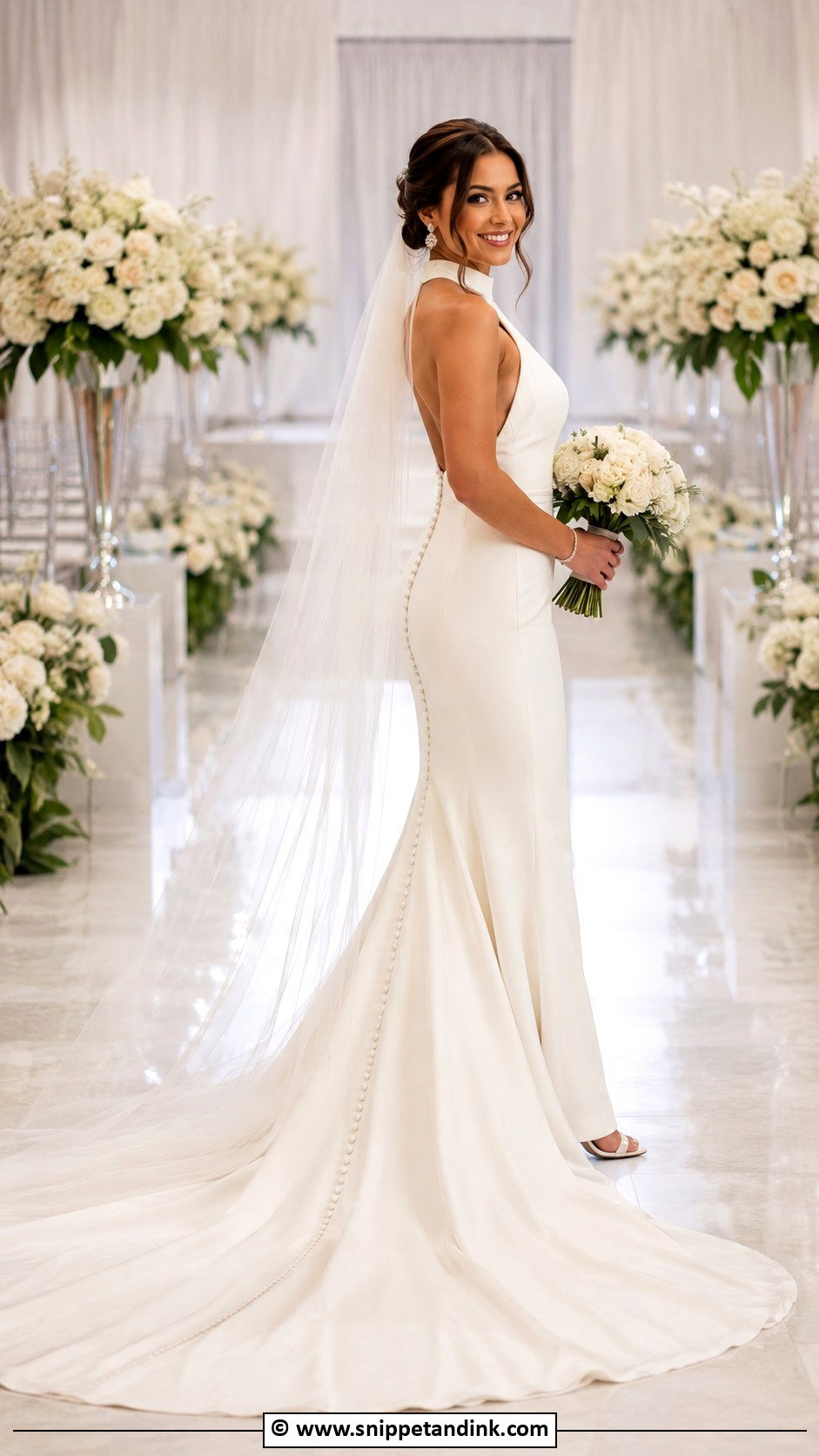 Halter Neck Wedding Dress With Train - Snippet and Ink - 30 Halter Neck Wedding Dress Ideas