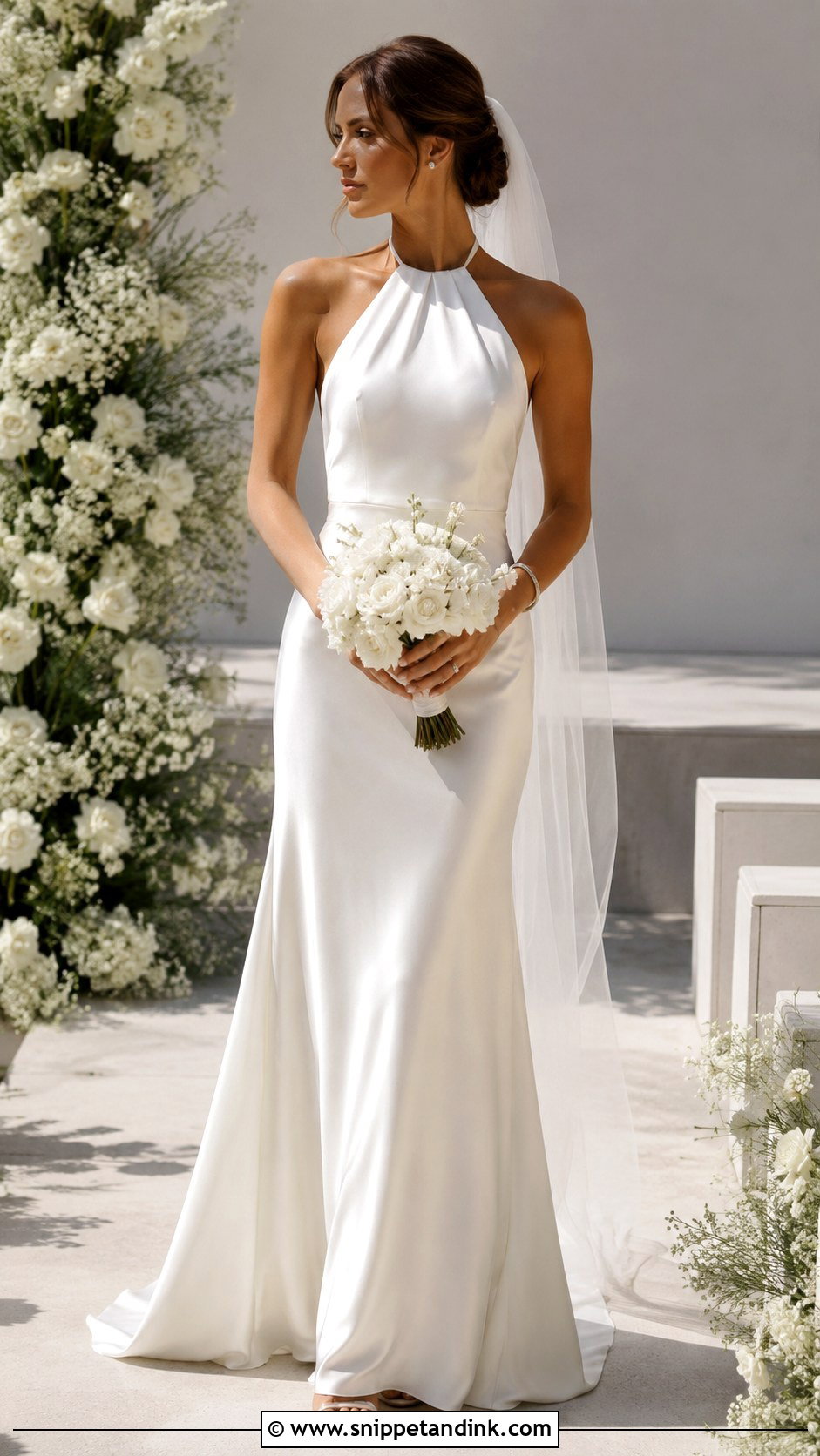 Halter Neck Wedding Gown - Snippet and Ink - 20 Classy Minimalist Wedding Gown Ideas