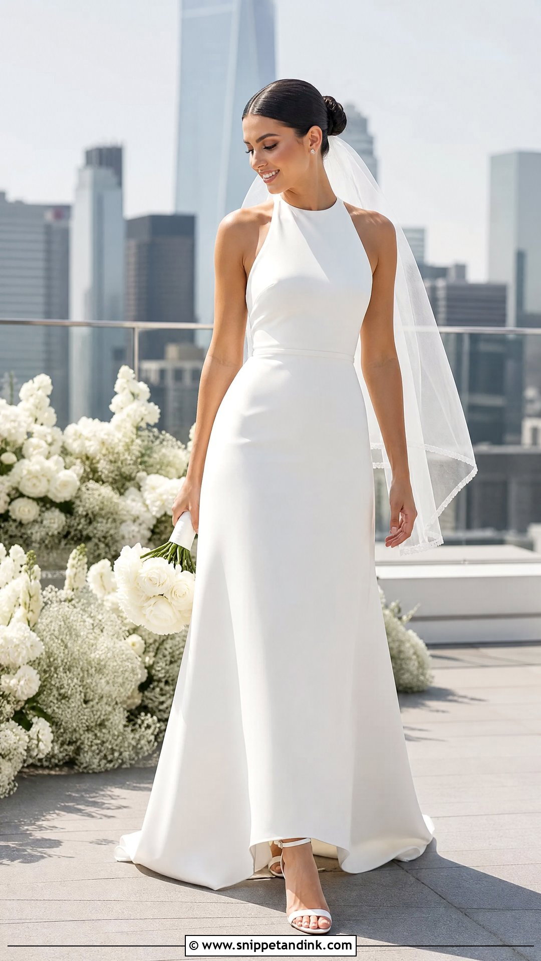 Halter Neck Wedding Gown - Snippet and Ink - 20 Minimalist Simple Wedding Gown Ideas