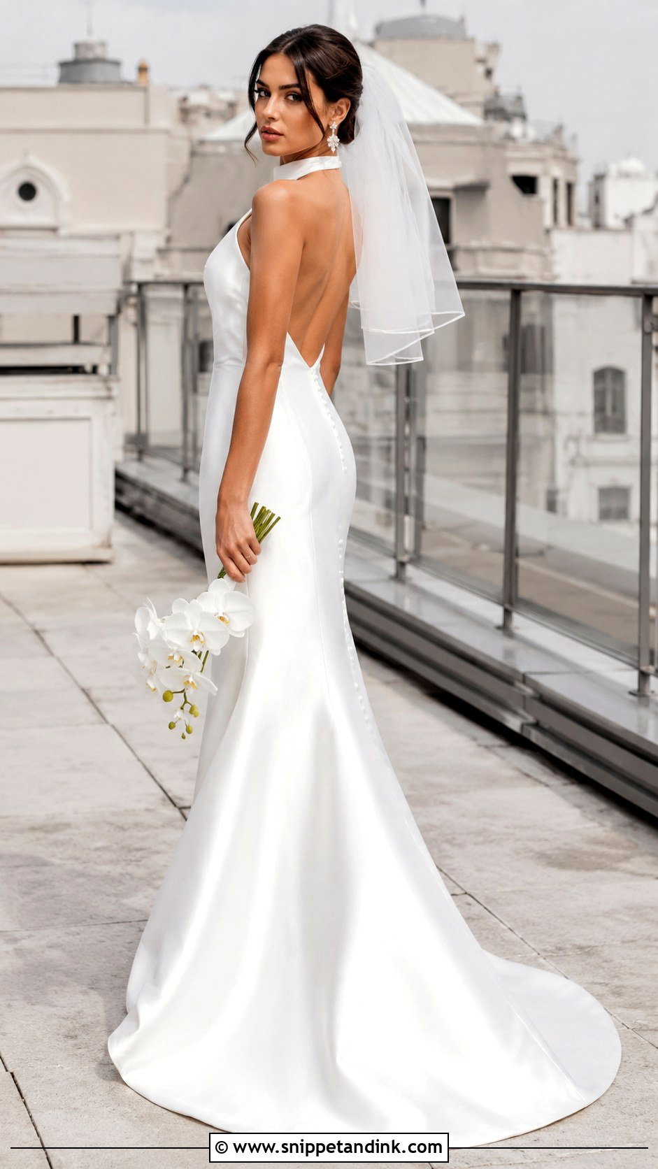 Halter Neck Wedding Gown - Snippet and Ink - 20 Modern Minimalist Wedding Gown Ideas