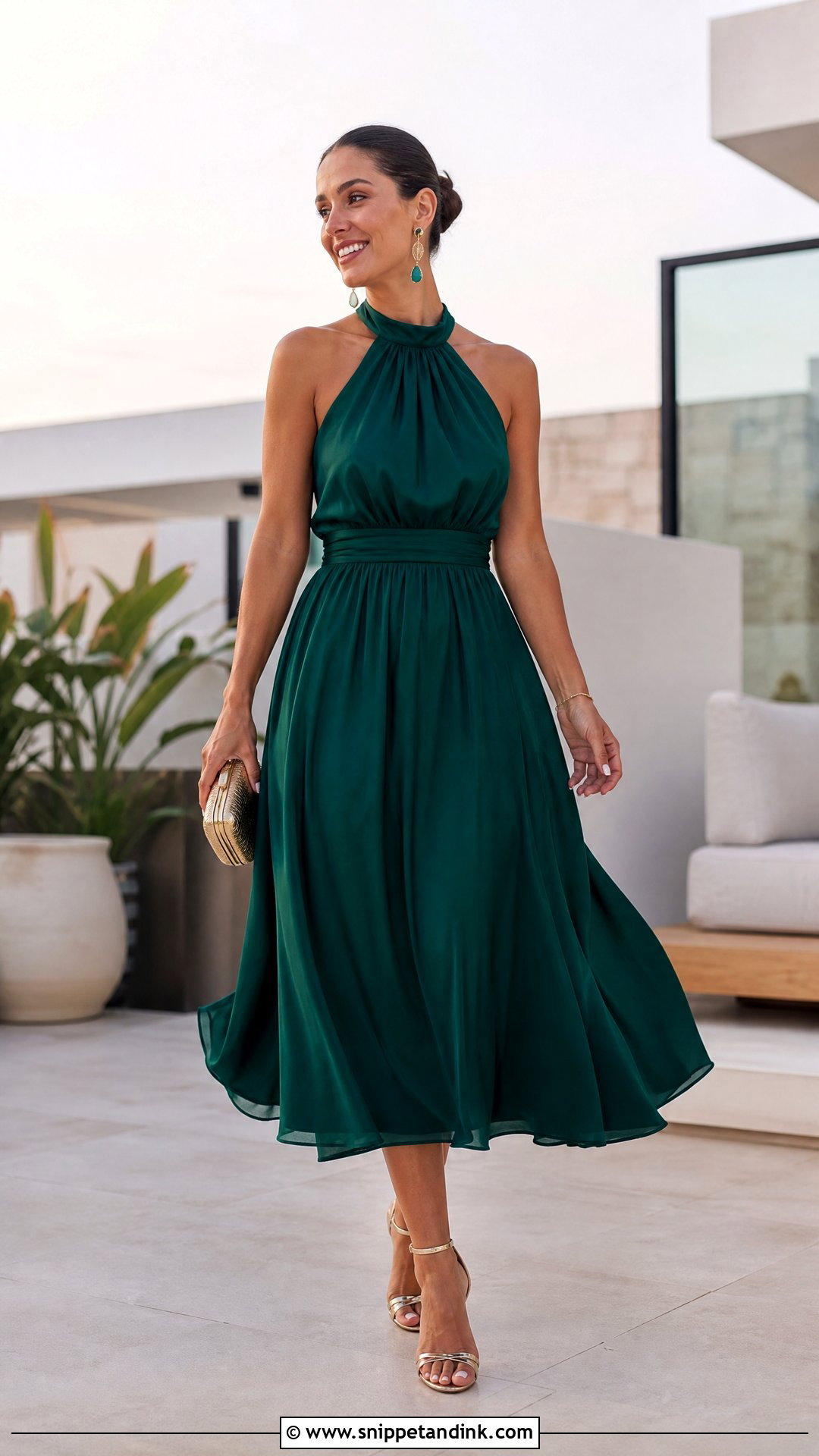 Halter Neck Wedding Guest Dress Outfit - Snippet and Ink - 25 Attending Wedding Outfit Ideas
