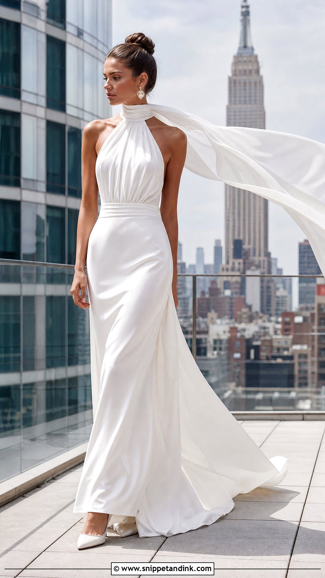 Halter Neck White Silk Wedding Dress - Snippet and Ink - 20 White Silk Wedding Dress Ideas