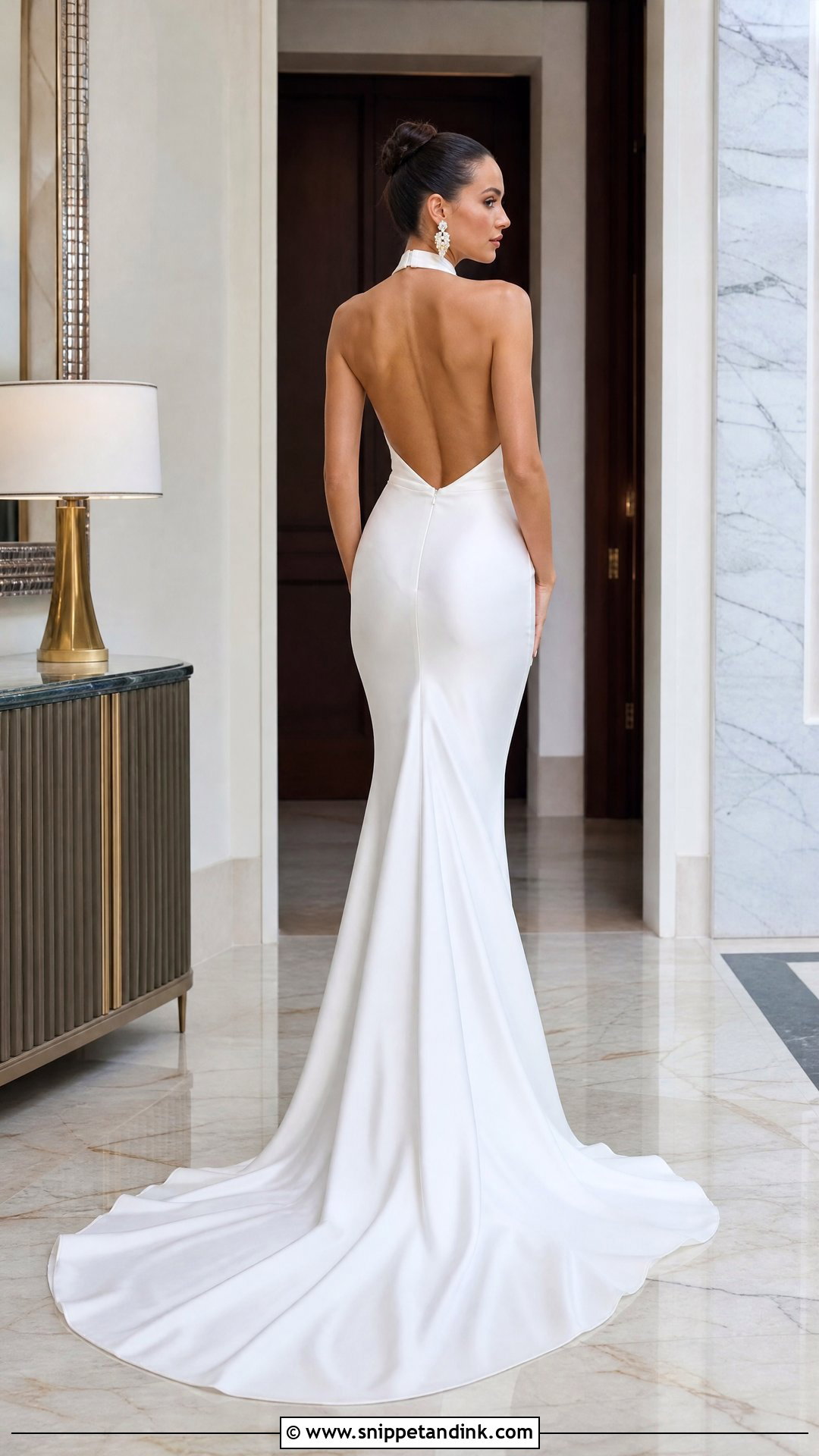 Halter Open Back Mermaid Wedding Dress - Snippet and Ink - 20 Open Back Mermaid Wedding Dress Ideas