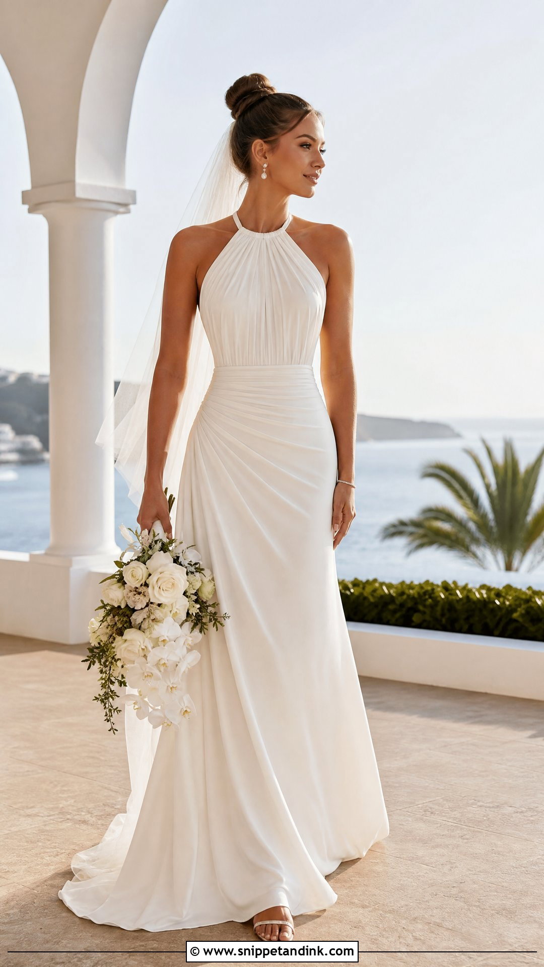 Halter Ruched Wedding Dress - Snippet and Ink - 25 Ruched Wedding Dress Ideas