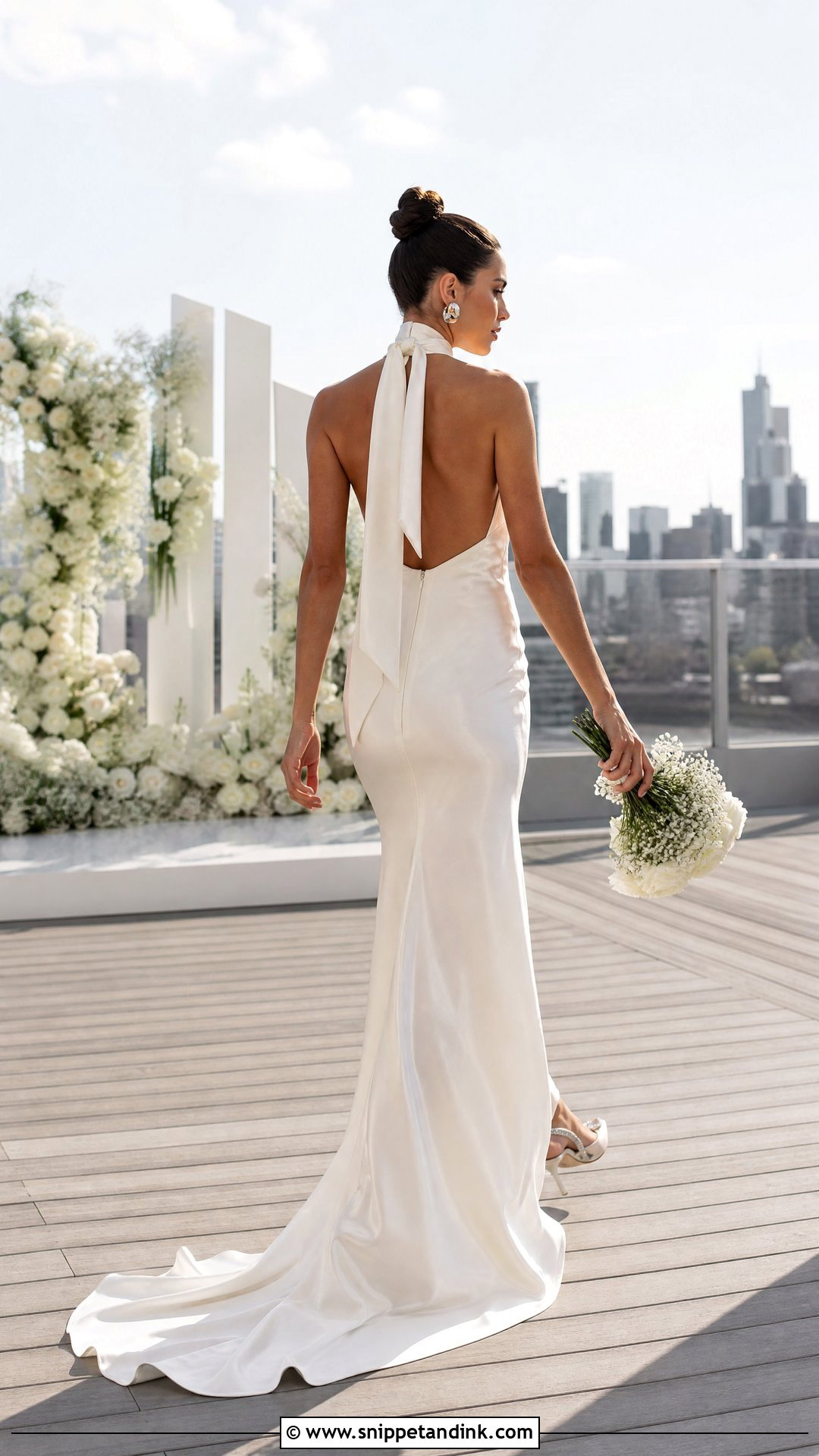Halter Satin Backless Wedding Dress - Snippet and Ink - 20 Satin Backless Wedding Dress Ideas