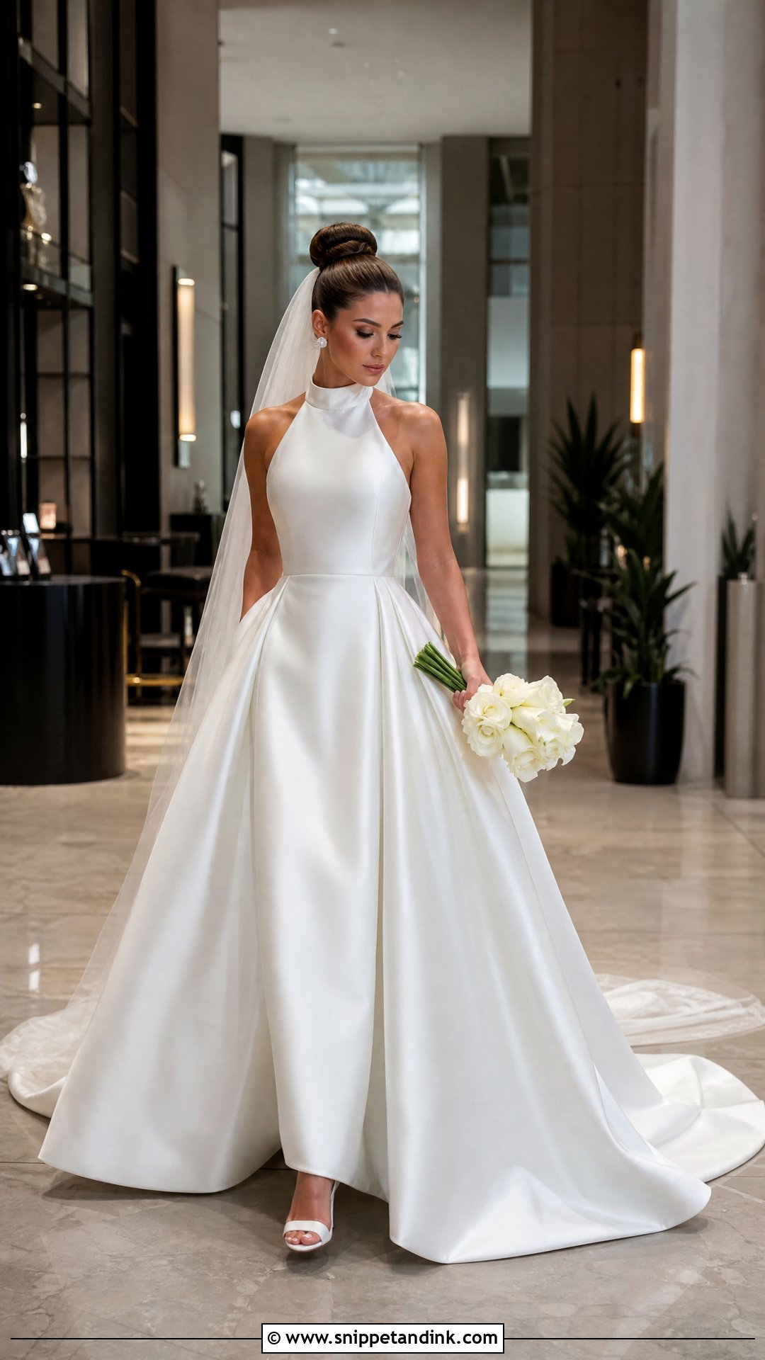 Halter Satin Ball Gown Wedding Dress - Snippet and Ink - 25 Satin Ball Gown Wedding Dress Ideas