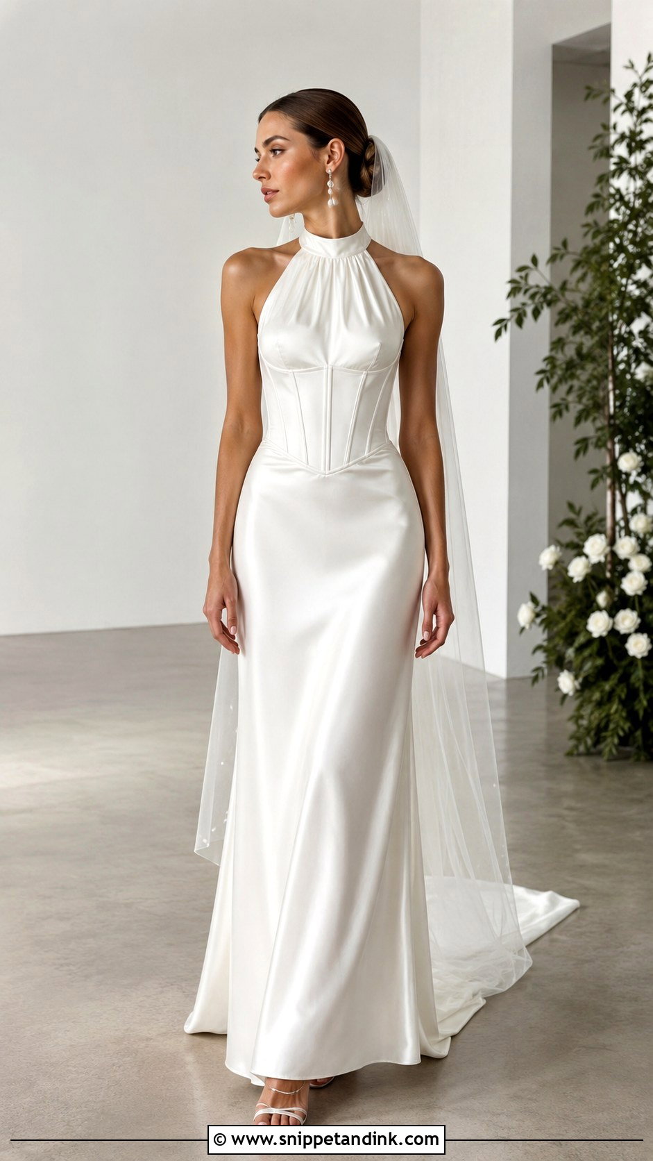 Halter Satin Corset Wedding Dress - Snippet and Ink - 25 Satin Corset Wedding Dress Ideas