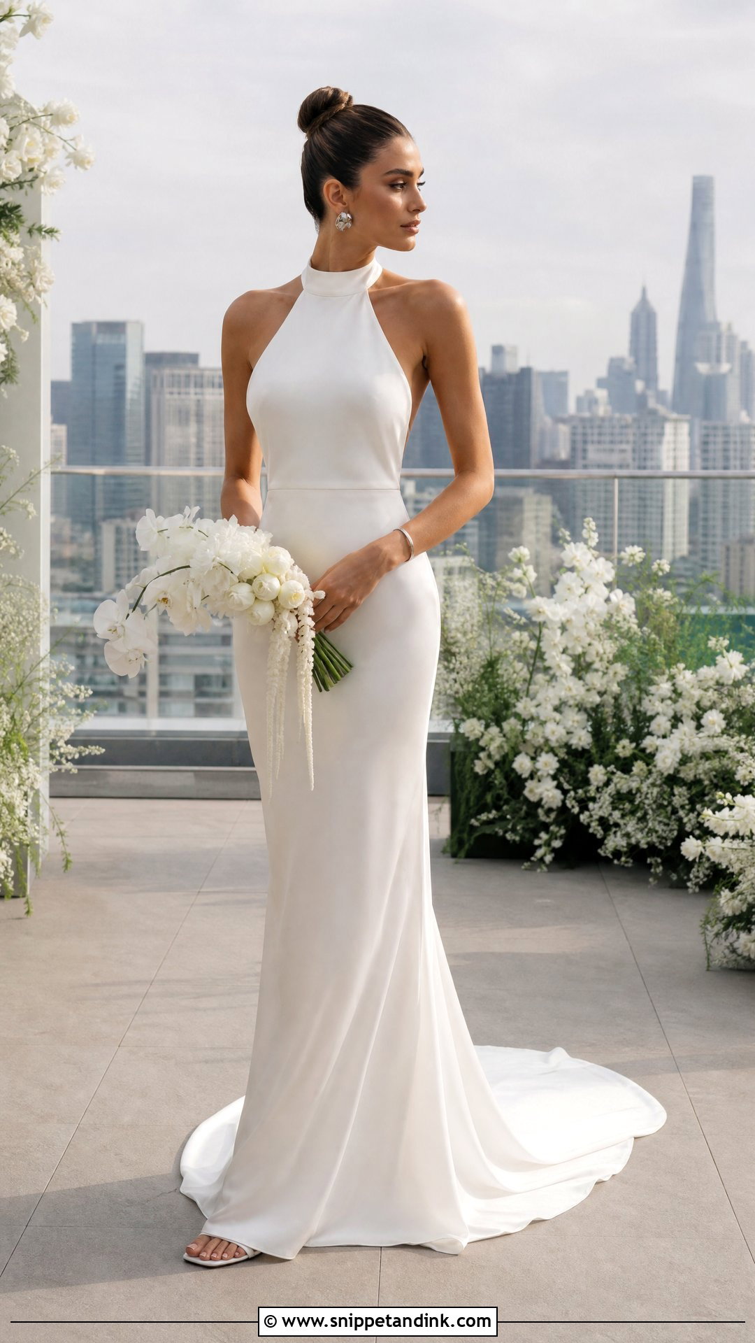 Halter Satin Sheath Wedding Dress - Snippet and Ink - 20 Satin Sheath Wedding Dress Ideas
