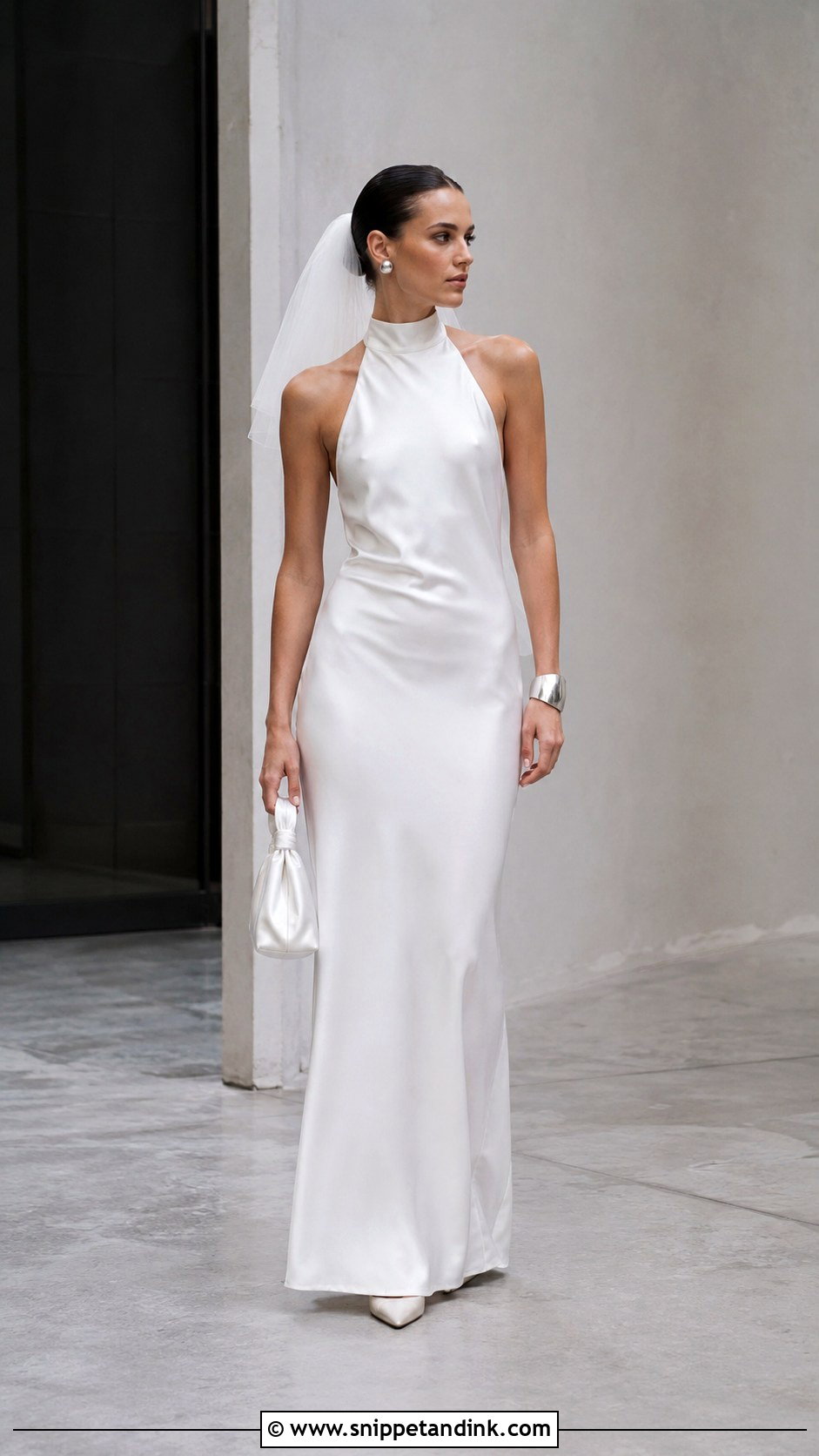 Halter Satin Slip Wedding Dress - Snippet and Ink - 20 Satin Slip Wedding Dress Ideas