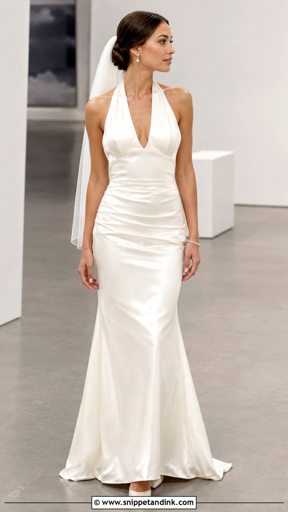 Halter Satin Wedding Dress - Snippet and Ink - 20 2000s Wedding Dresses