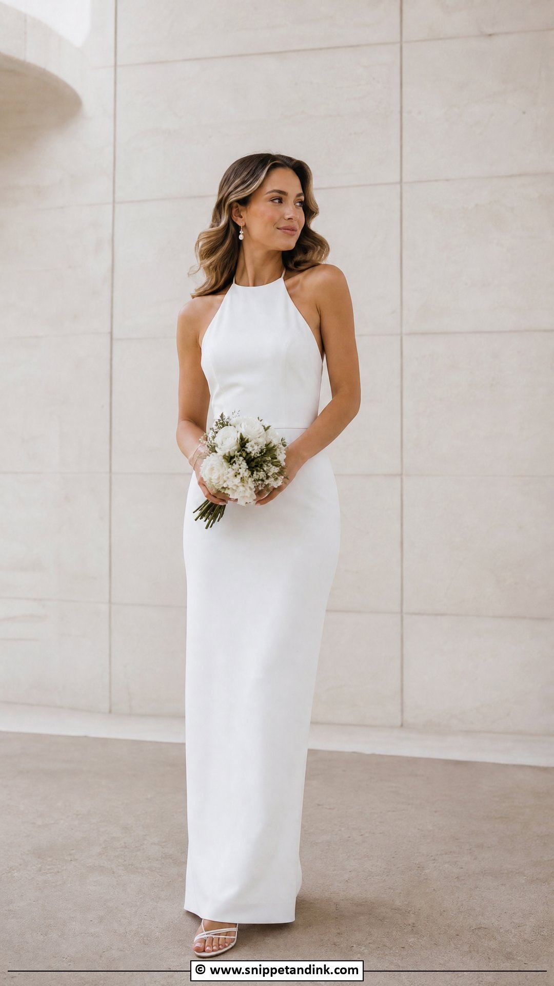 Halter Sheath Wedding Dress - Snippet and Ink - 35 Halter Wedding Dress Ideas