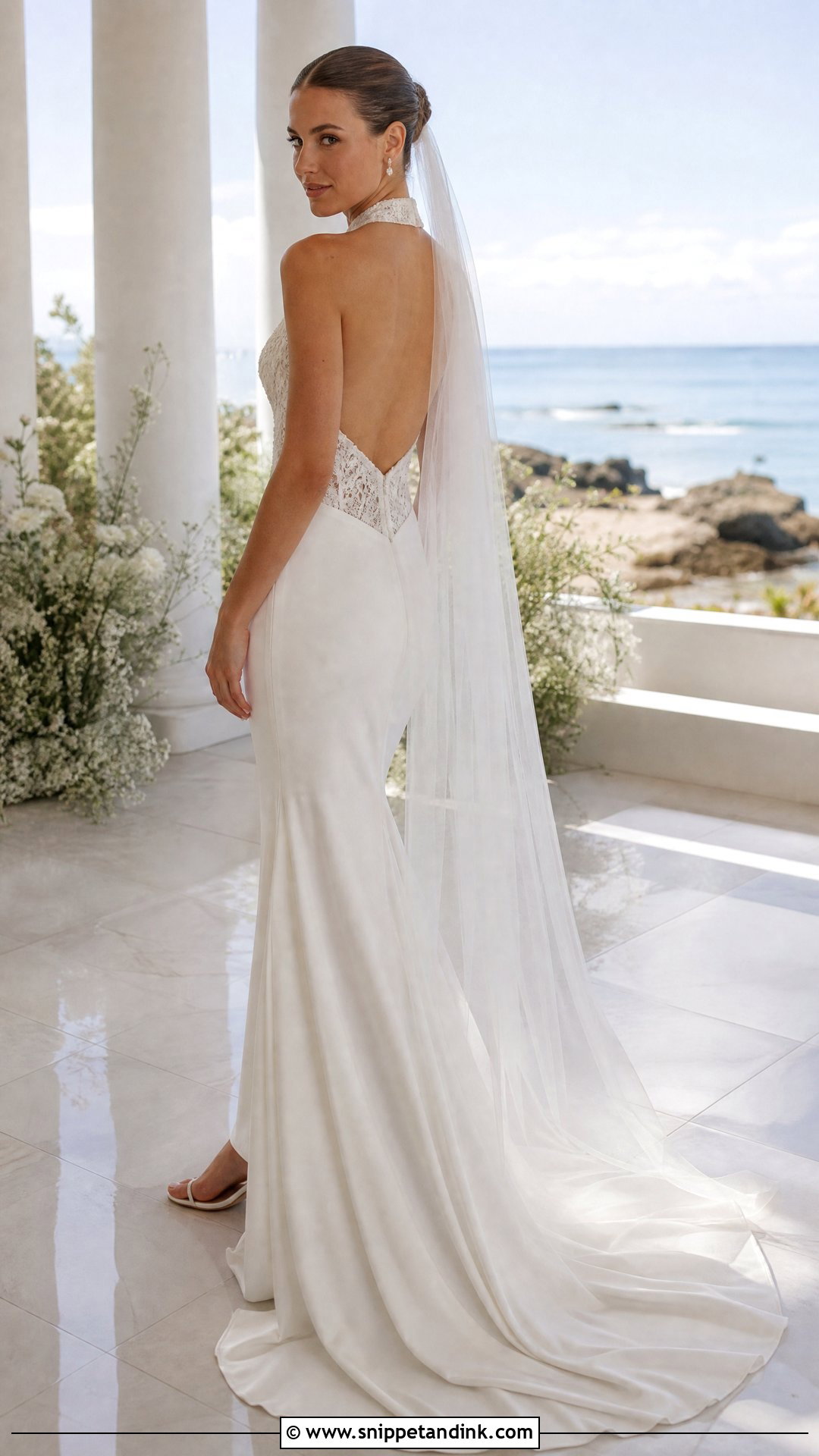 Halter Silk And Lace Wedding Dress - Snippet and Ink - 25 Silk and Lace Wedding Dress Ideas