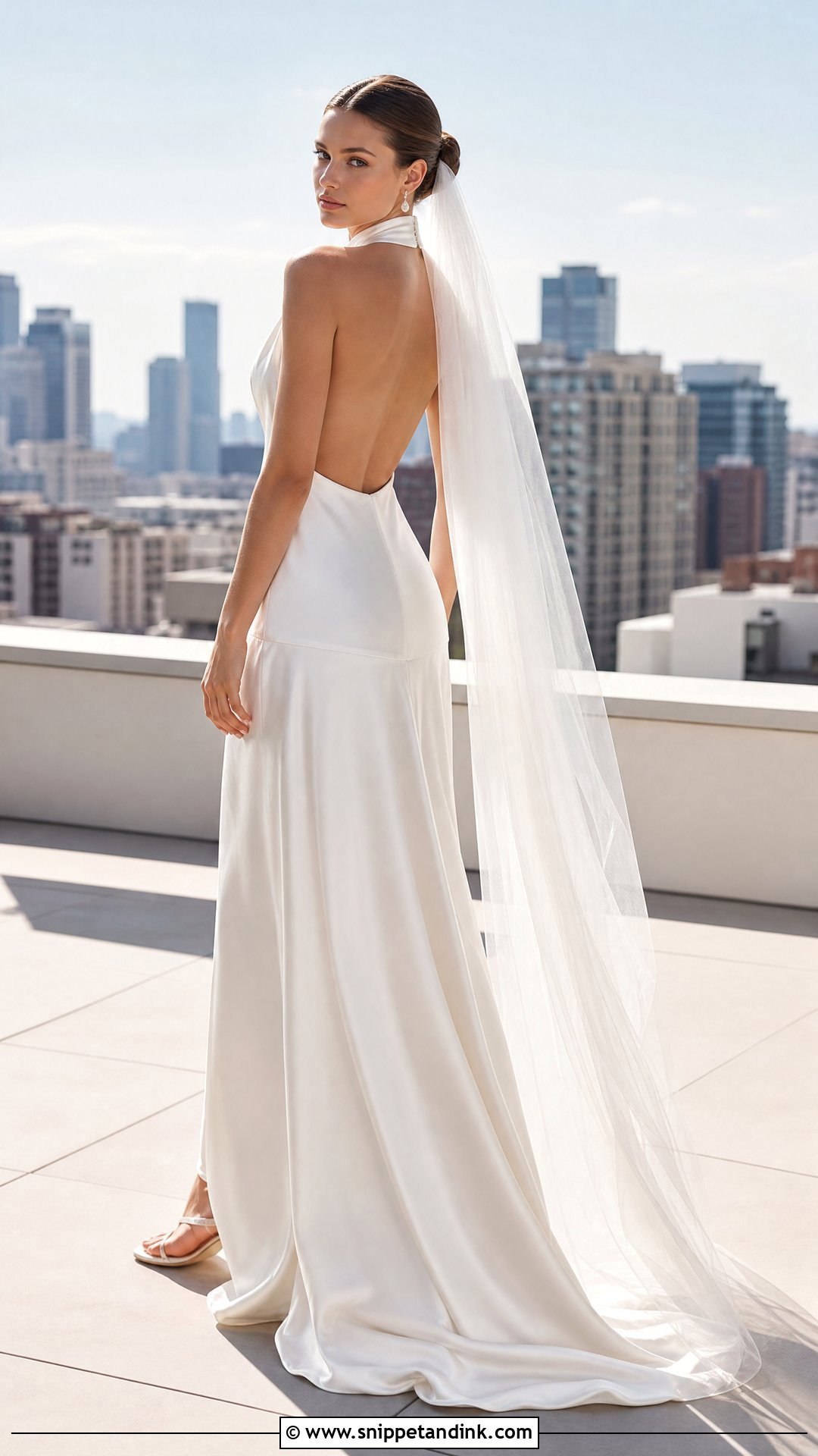 Halter Silk Drop Waist Wedding Dress - Snippet and Ink - 20 Silk Drop Waist Wedding Dress Ideas