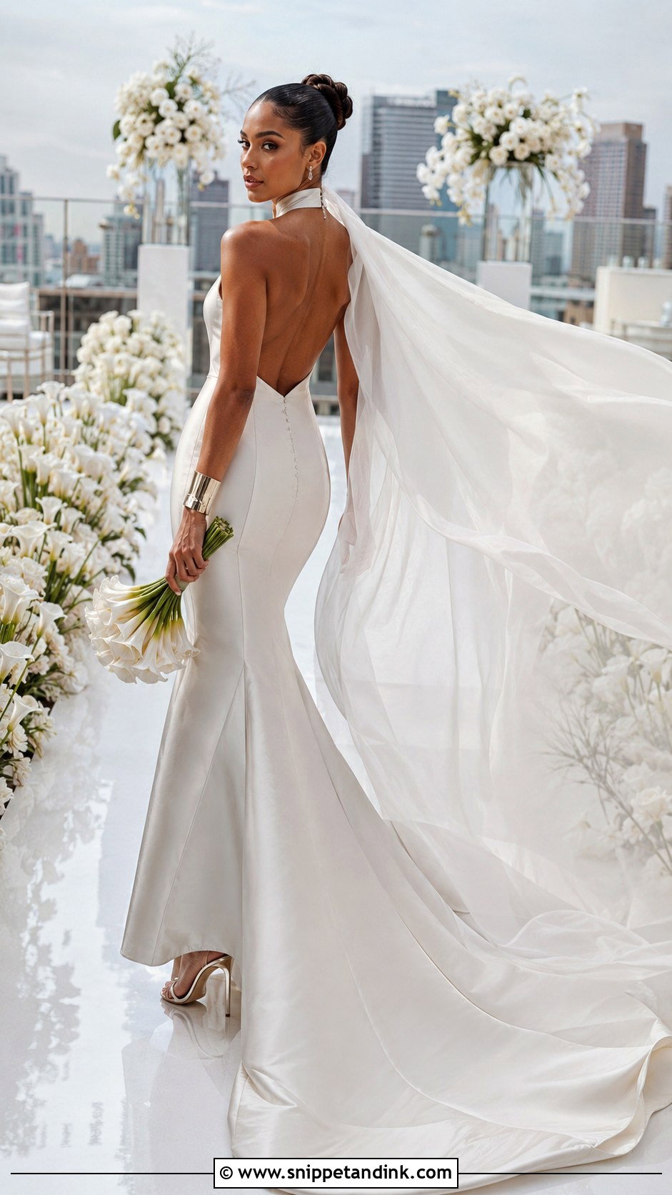 Halter Silk Mermaid Wedding Dress - Snippet and Ink - 20 Silk Mermaid Wedding Dress Ideas