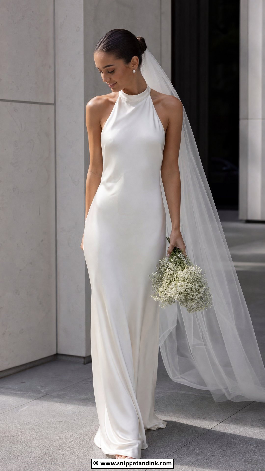 Halter Slip Wedding Dress - Snippet and Ink - 35 Halter Wedding Dress Ideas
