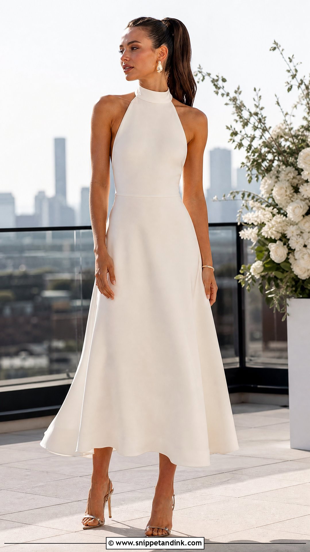 Halter Tea Length Wedding Dress - Snippet and Ink - 20 Tea Length Wedding Ideas
