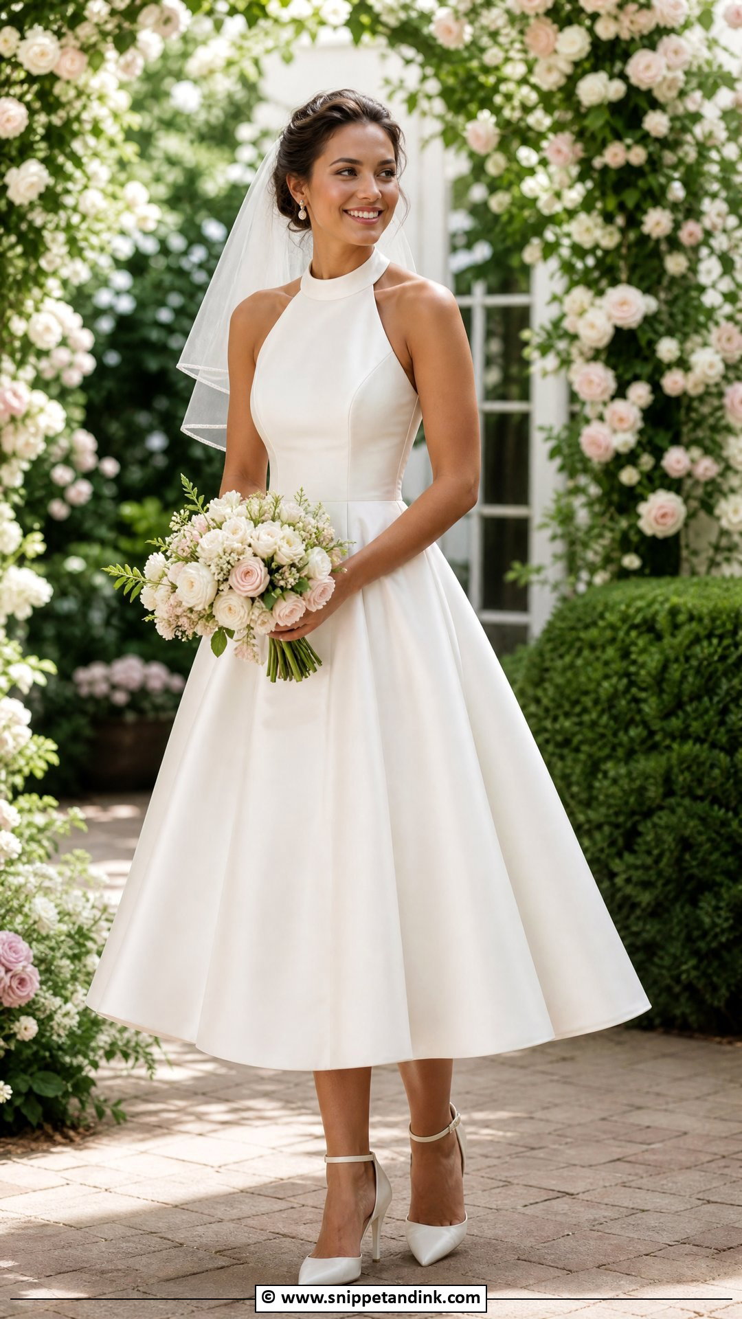 Halter Tea Length Wedding Dress - Snippet and Ink - 35 Halter Wedding Dress Ideas