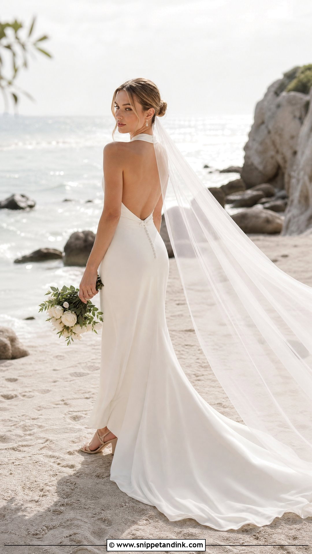Halter Top And Bias Cut Skirt Bridal Set - Snippet and Ink - 25 Bridal Two Piece Set Ideas