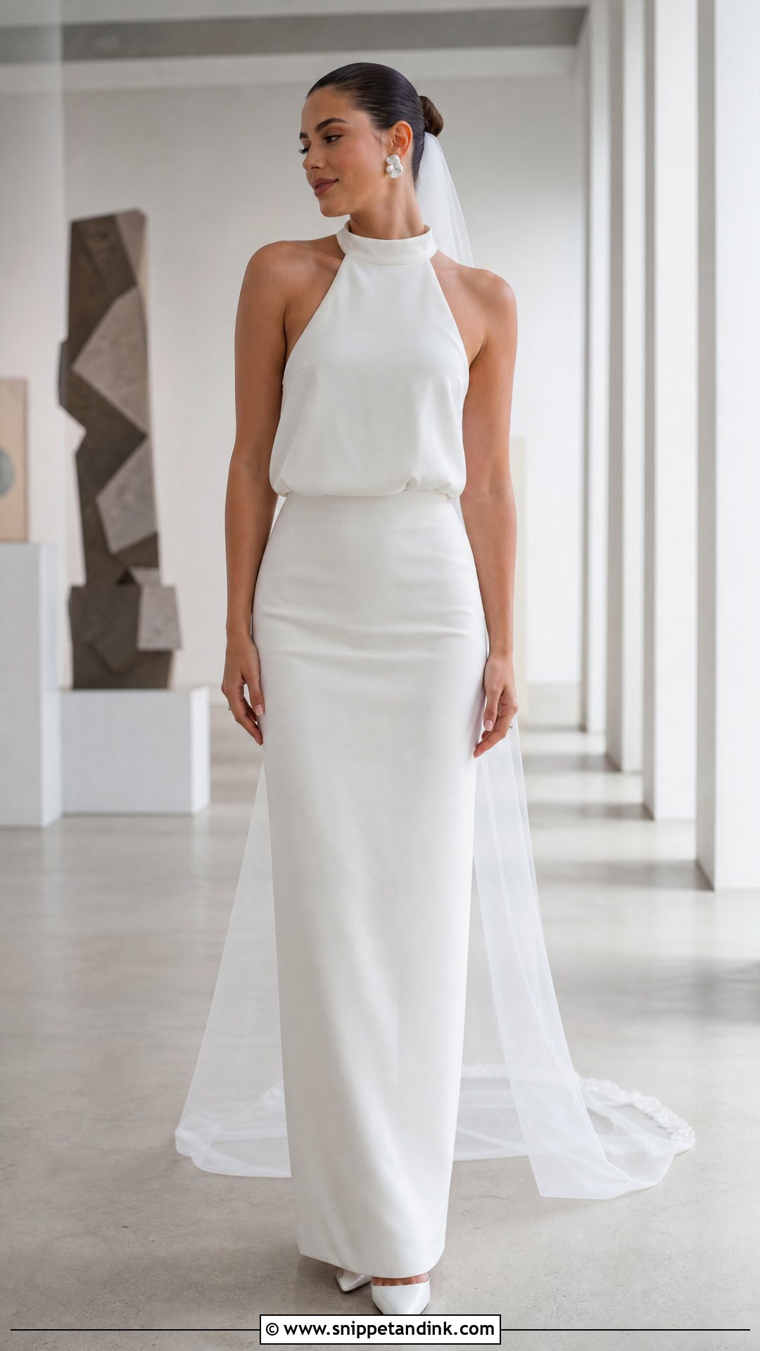 Halter Top And Column Skirt Wedding Dress - Snippet and Ink - 20 Skirt Wedding Dress Ideas
