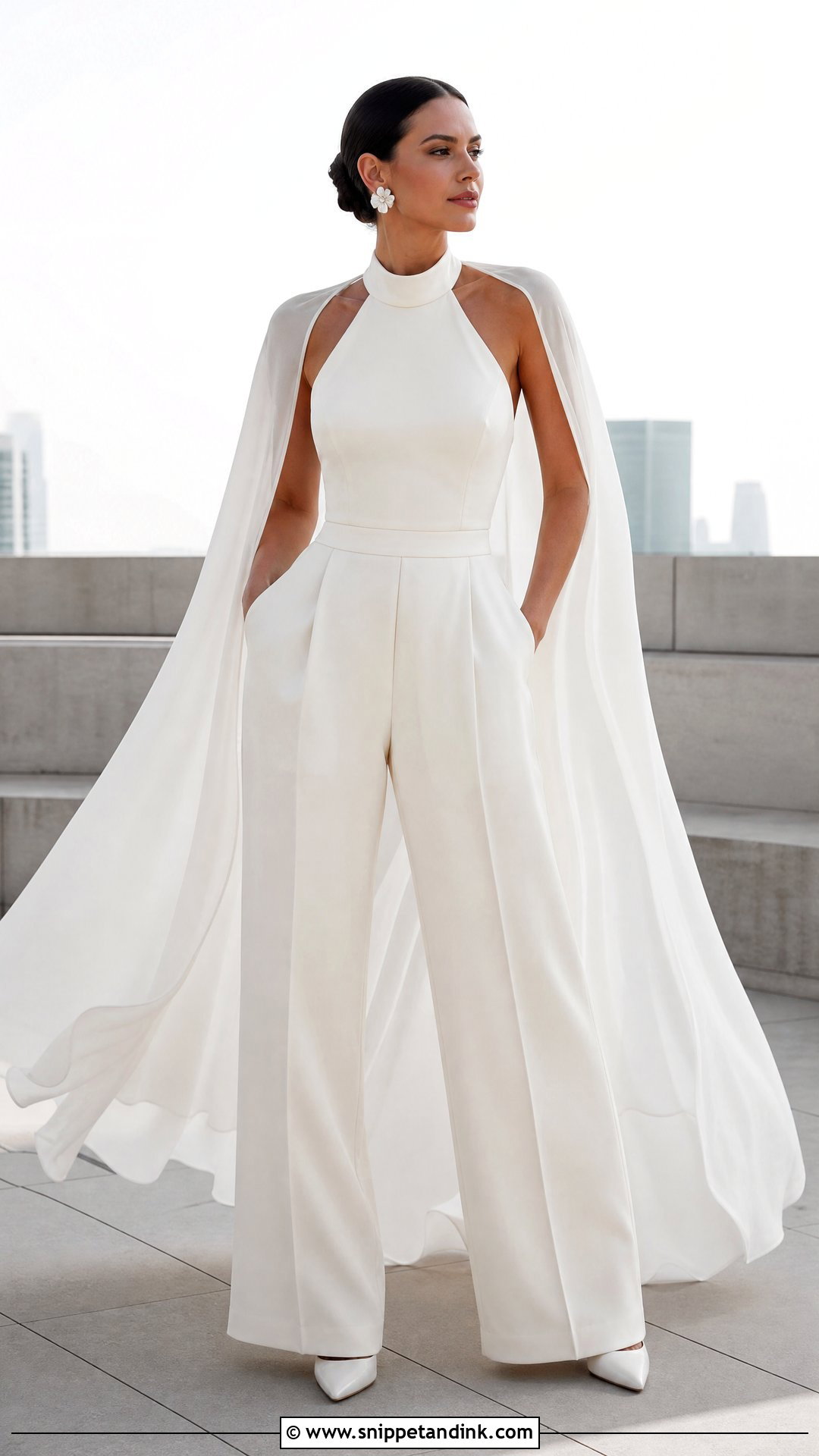 Halter Top And Wide Leg Pants Wedding Dress Separates - Snippet and Ink - 20 Wedding Dress Separates Ideas