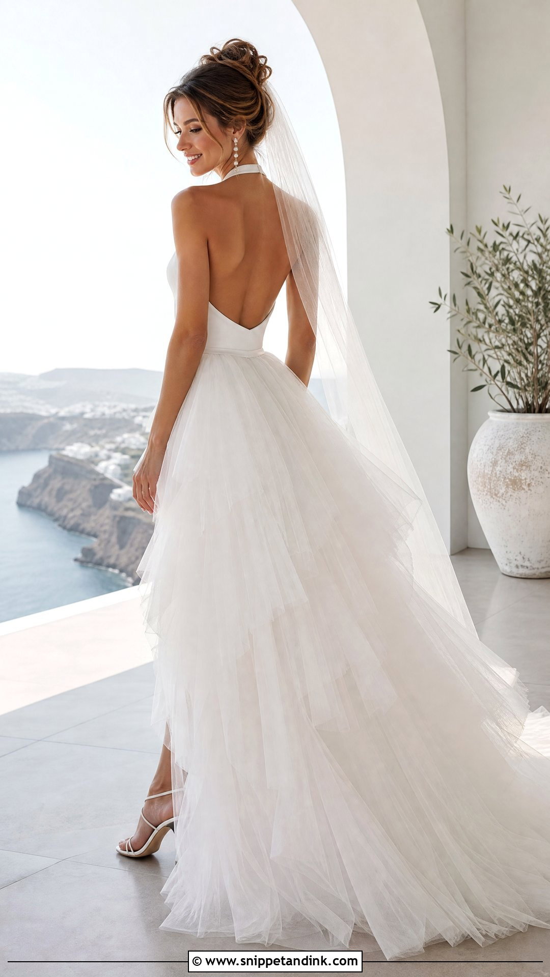 Halter Tulle Ruffle Wedding Dress - Snippet and Ink - 20 Tulle Ruffle Wedding Dress Ideas