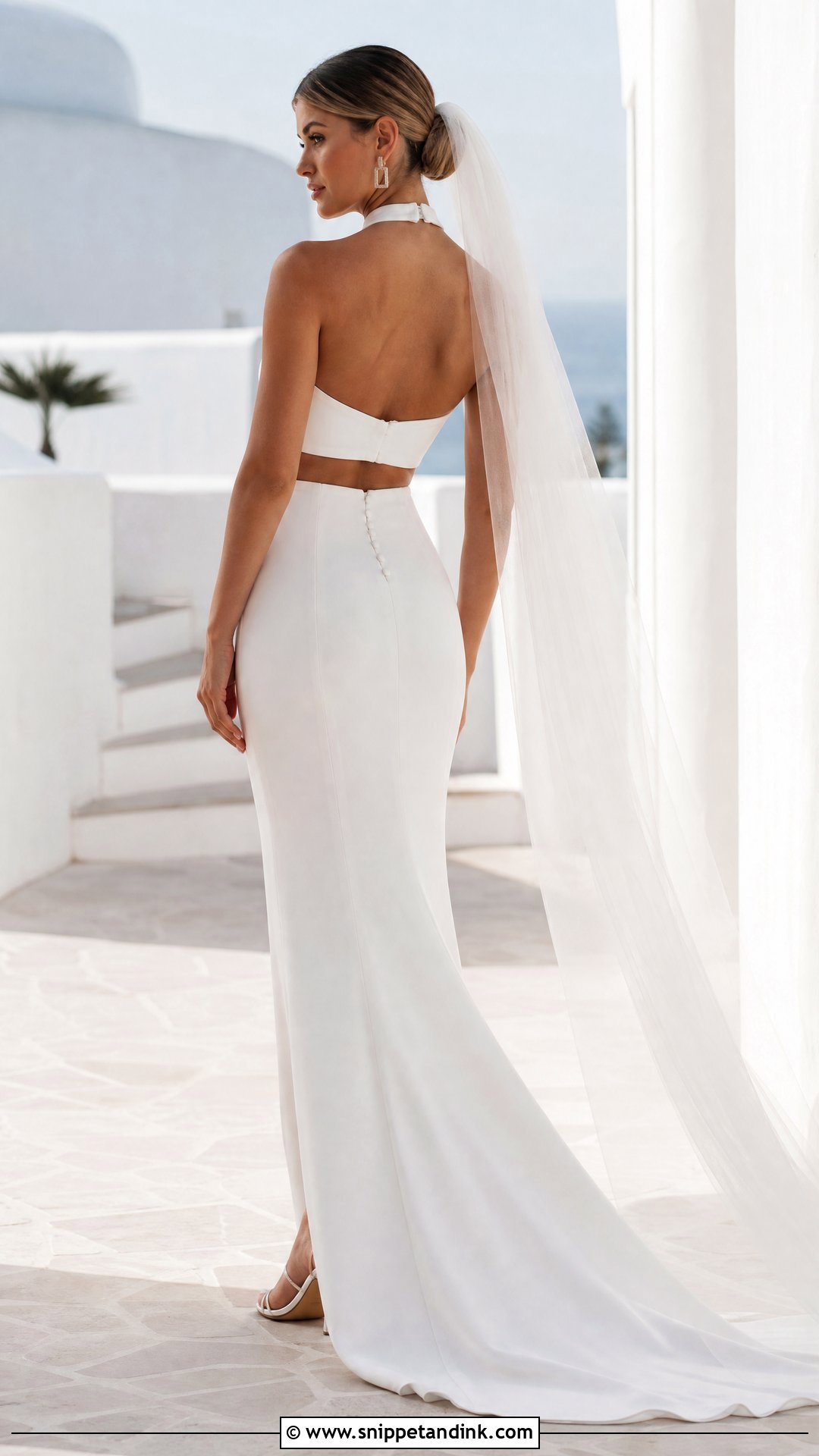 Halter Two Piece Wedding Dress - Snippet and Ink - 20 Two Part Wedding Dress Ideas