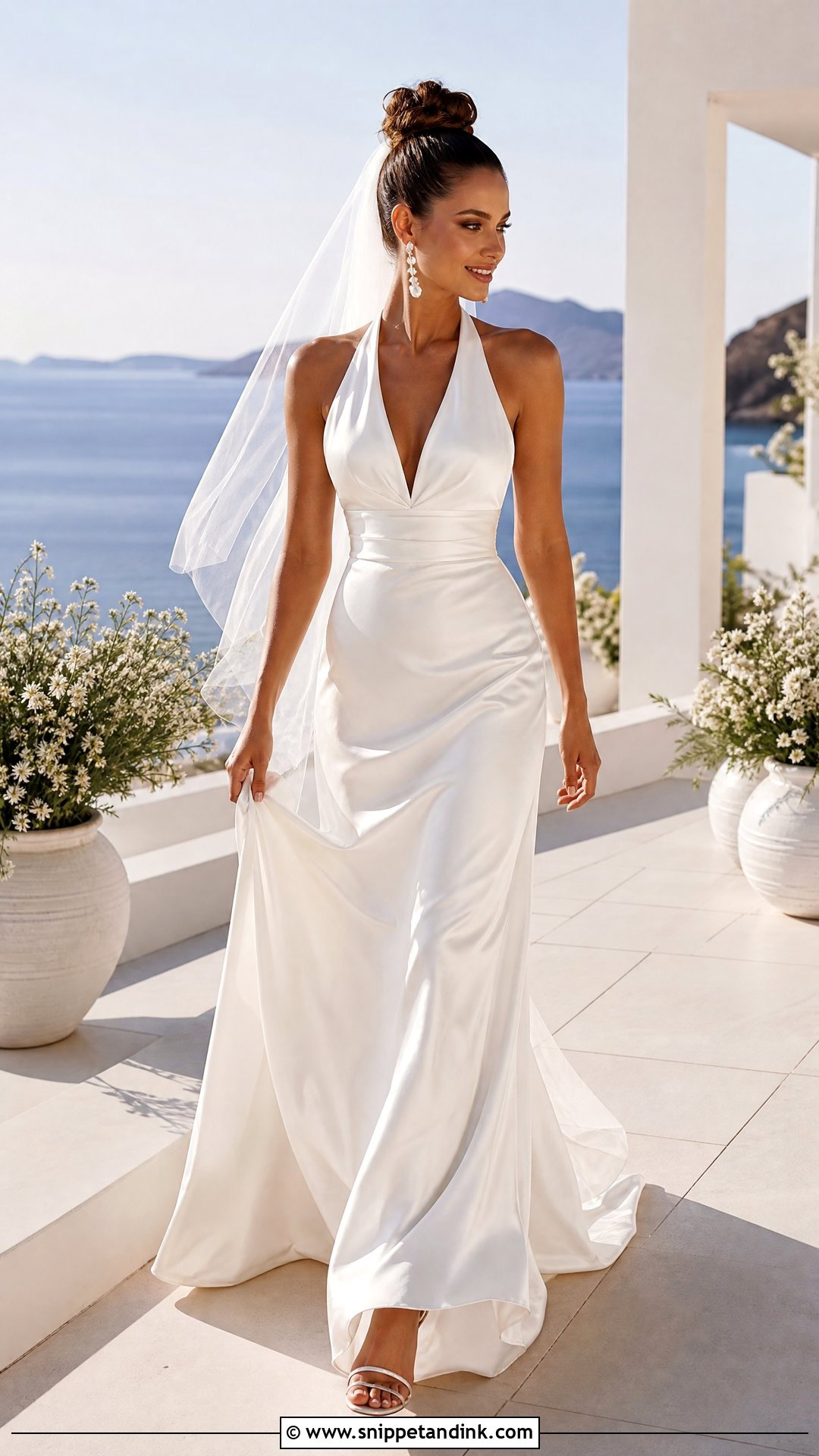 Halter V Neck Bridal Gown - Snippet and Ink - 20 V Neck Bridal Gown Ideas