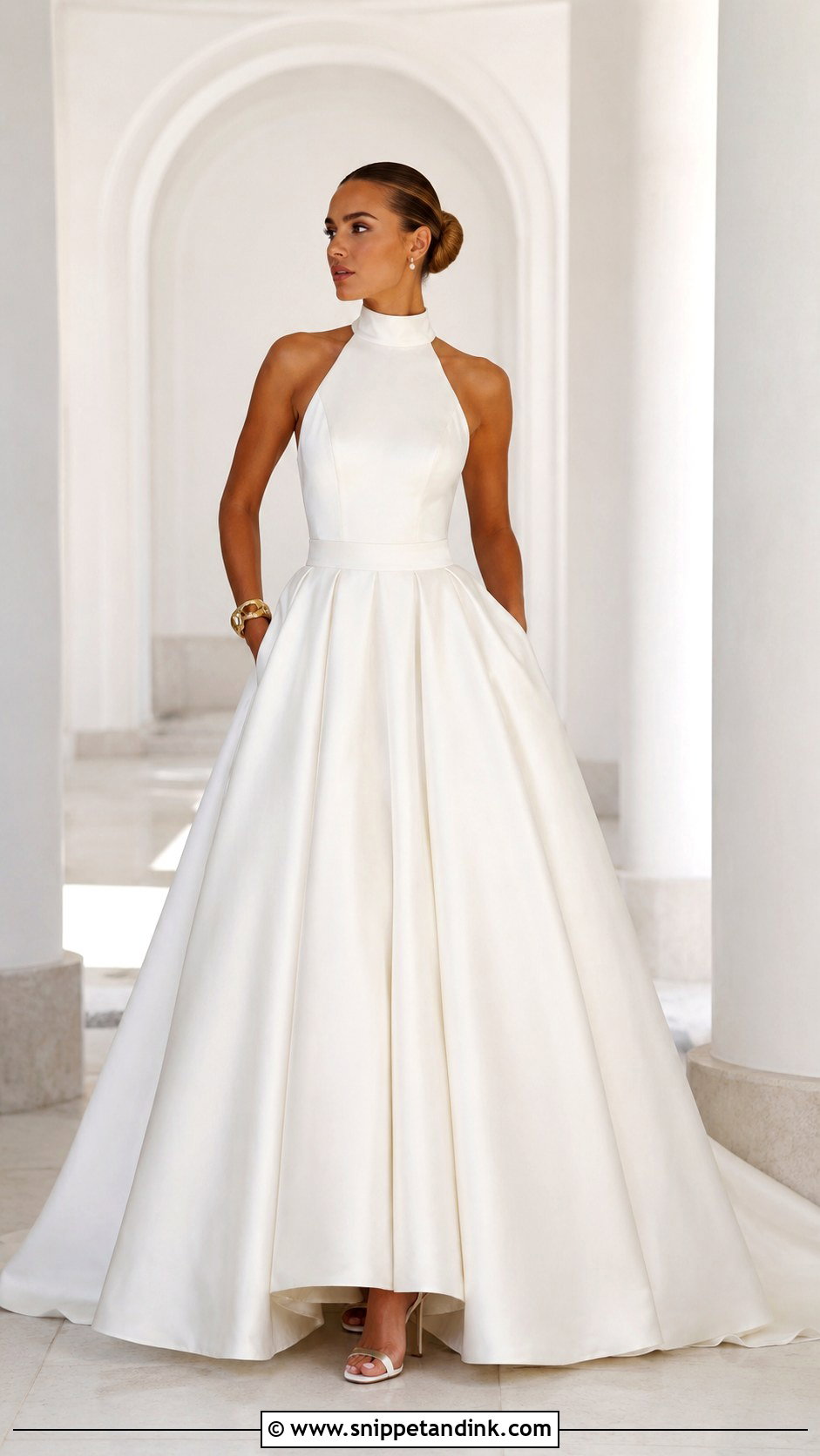 Halter Wedding Dress Ballgown With High Neck - Snippet and Ink - 25 Extravagant Wedding Dress Ballgown Ideas
