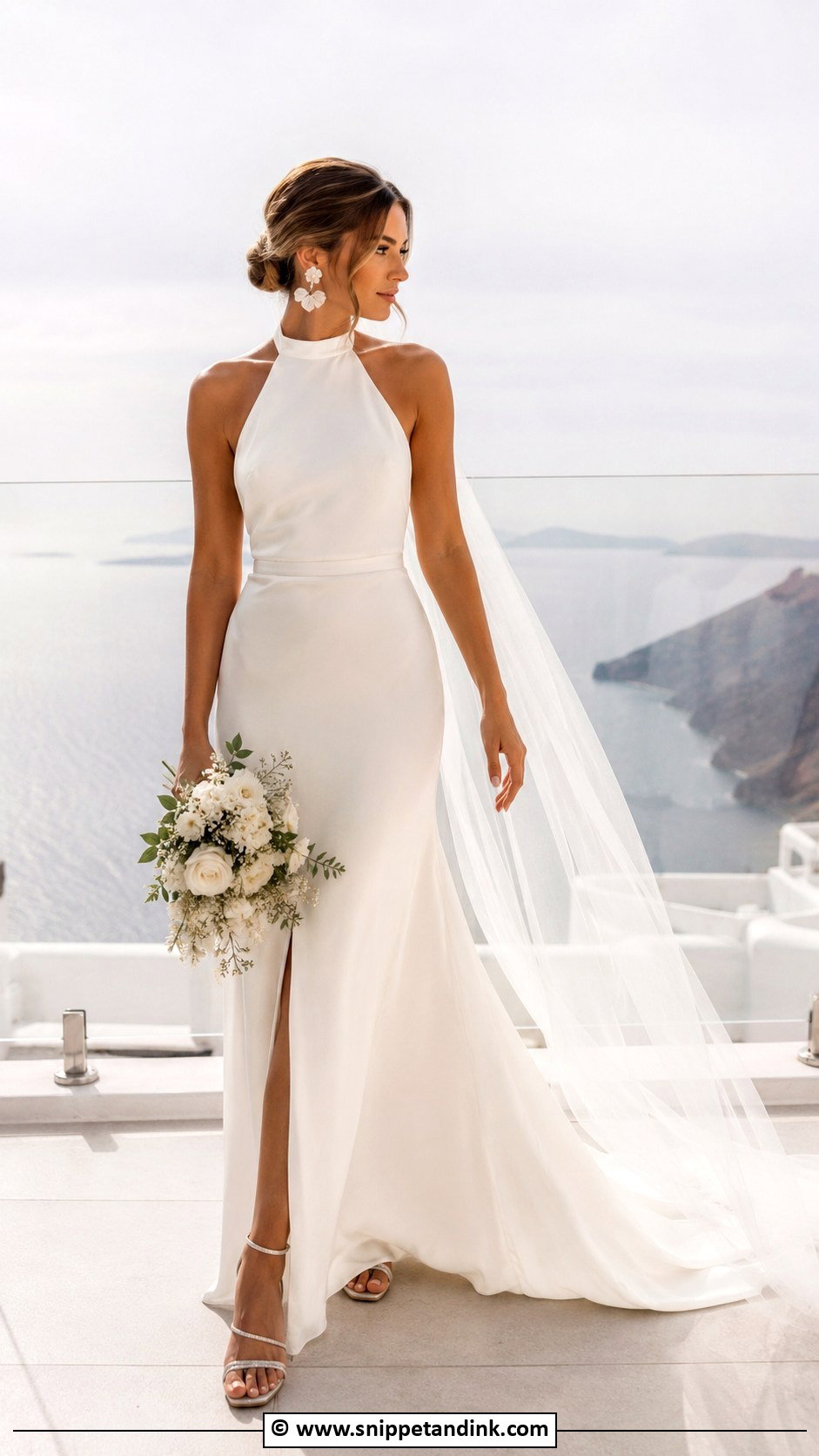 Halter Wedding Dress Outfit - Snippet and Ink - 25 Bride Wedding Outfits