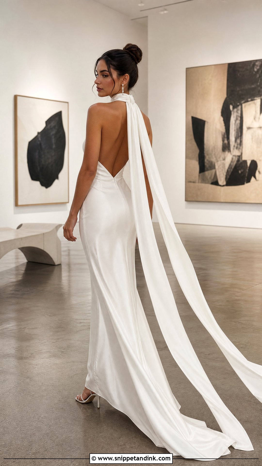 Halter Wedding Dress With Attached Scarf - Snippet and Ink - 25 Neck Scarf Wedding Dress Ideas