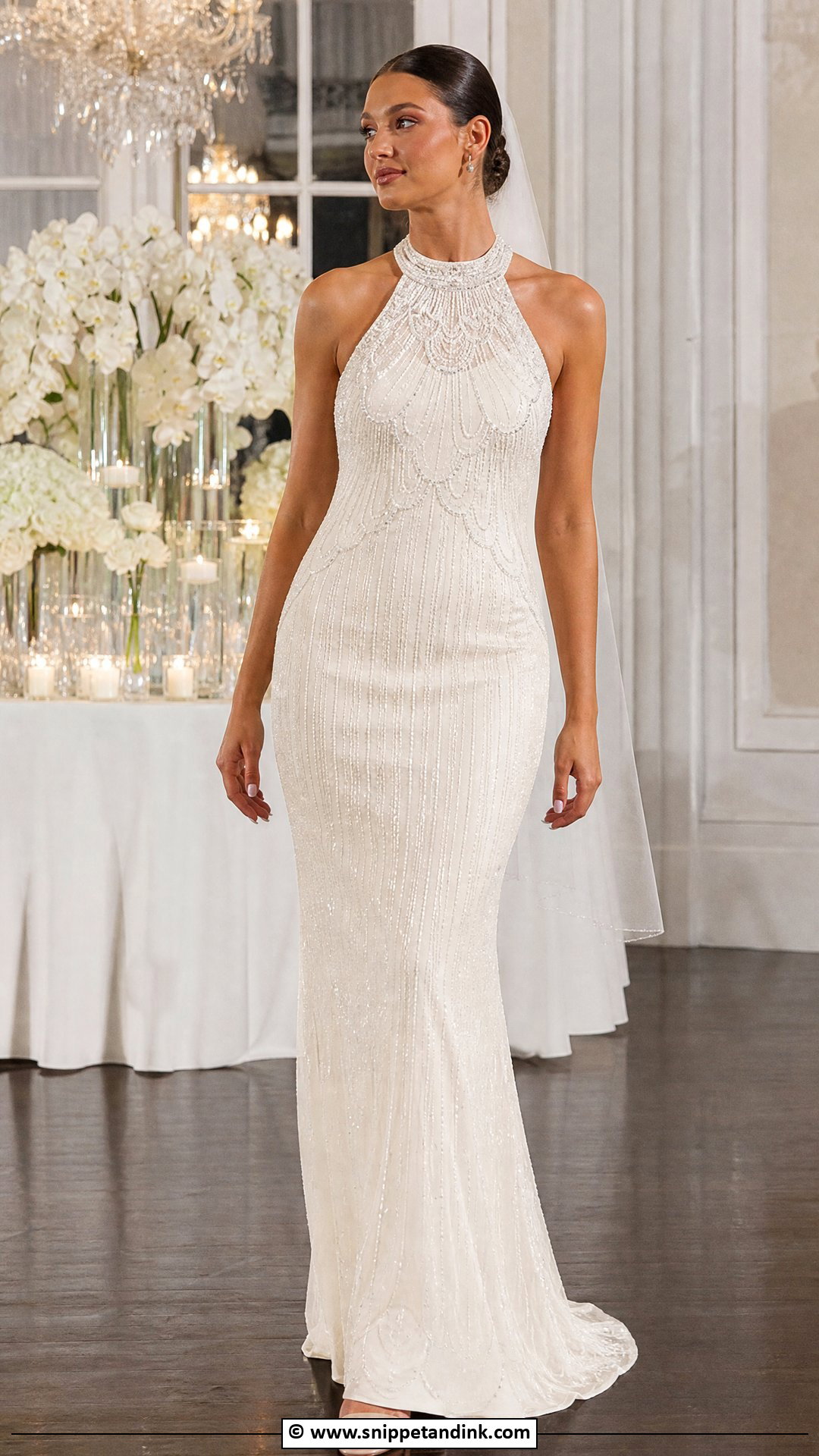 Halter Wedding Dress With Beading - Snippet and Ink - 35 Halter Wedding Dress Ideas