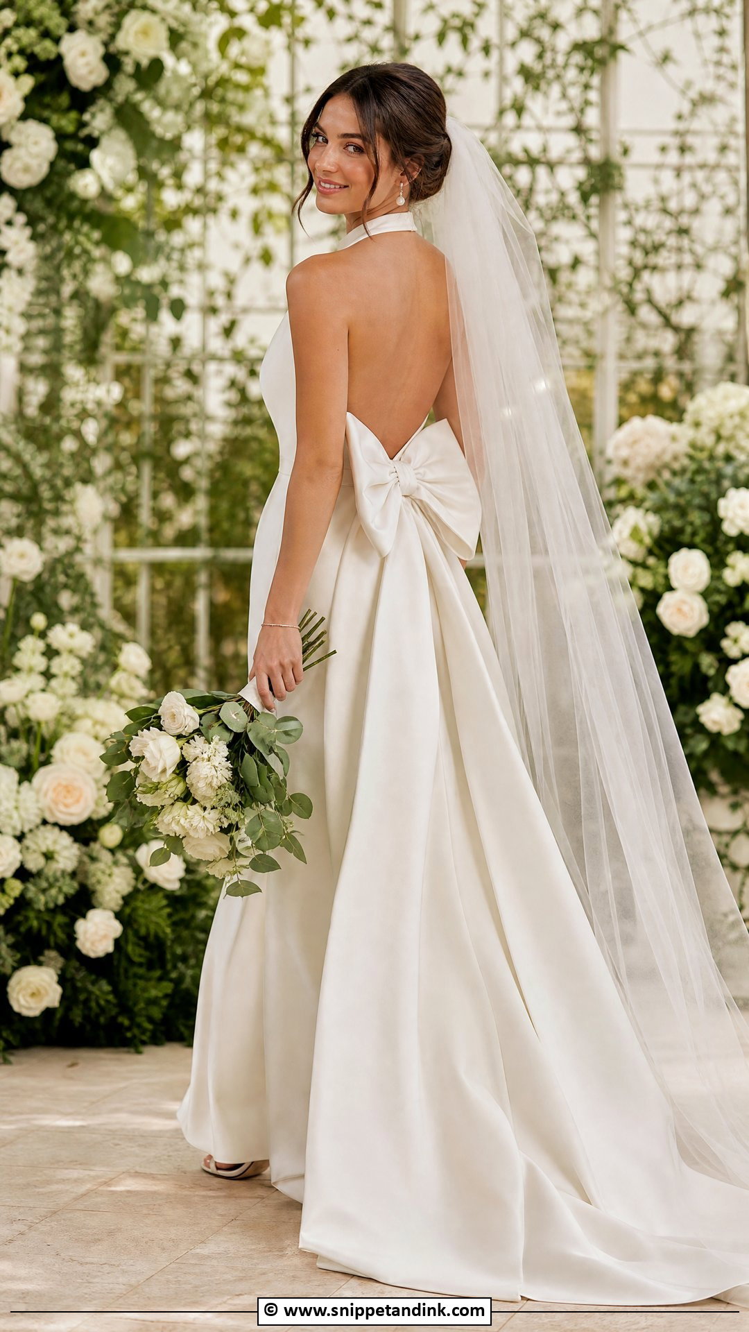 Halter Wedding Dress With Bow Back - Snippet and Ink - 35 Halter Wedding Dress Ideas