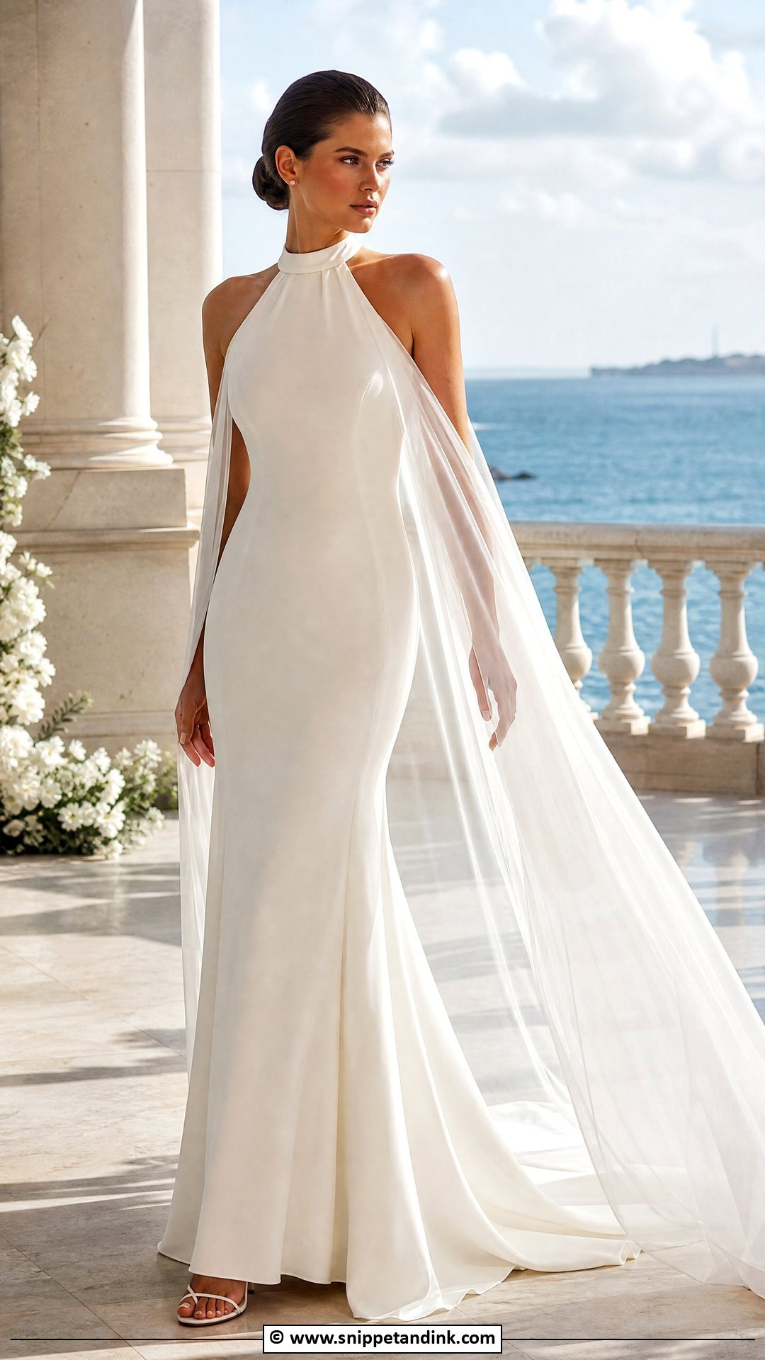 Halter Wedding Dress With Cape - Snippet and Ink - 35 Halter Wedding Dress Ideas