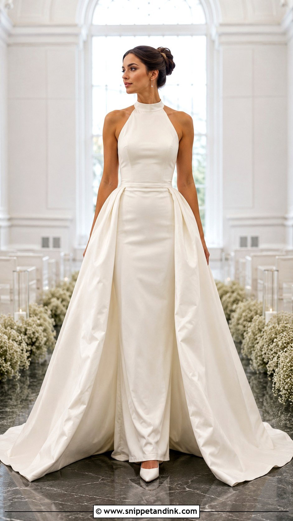 Halter Wedding Dress With Detachable Overskirt - Snippet and Ink - 20 Convertible Wedding Dresses