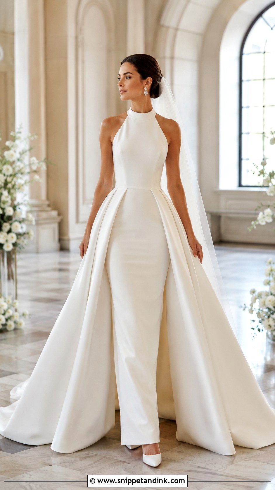 Halter Wedding Dress With Detachable Overskirt - Snippet and Ink - 20 Wedding Dresses Halter Top