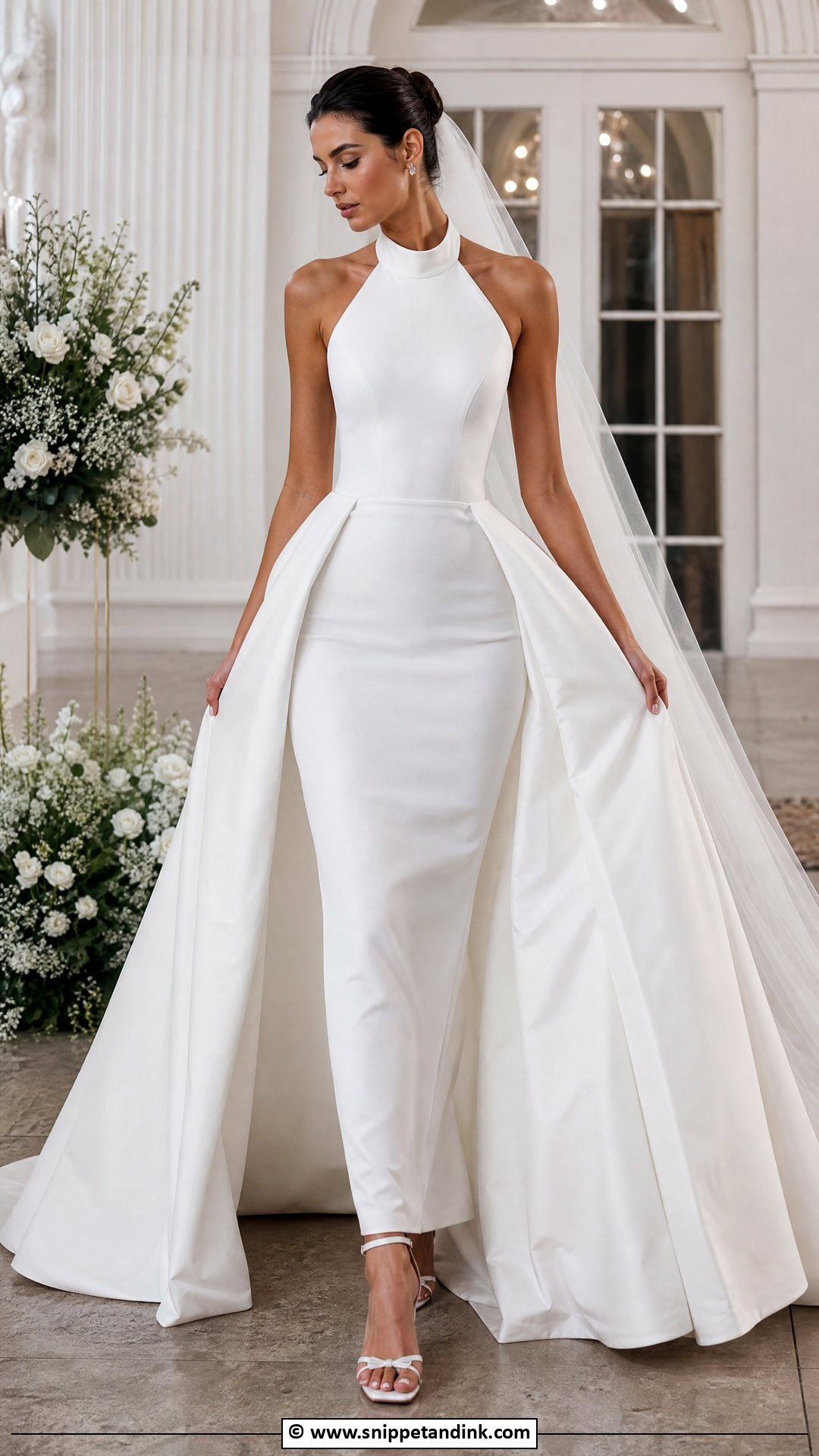 Halter Wedding Dress With Detachable Skirt - Snippet and Ink - 35 Halter Wedding Dress Ideas