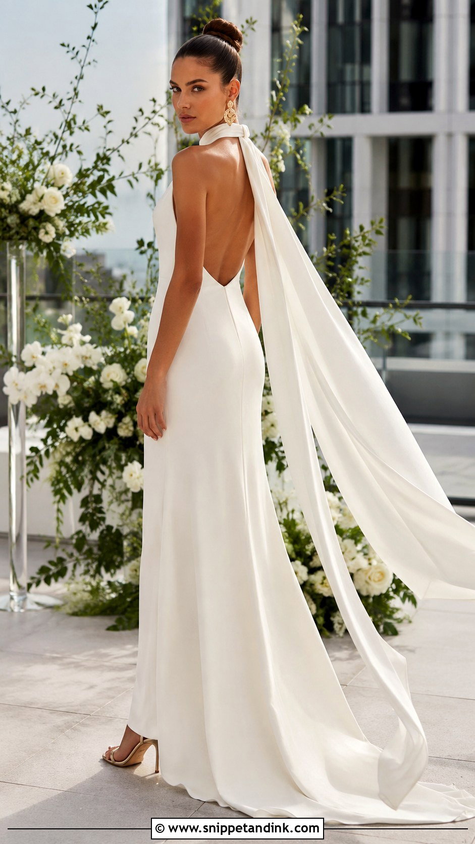 Halter Wedding Dress With Neck Scarf - Snippet and Ink - 20 Wedding Dresses with Scarf