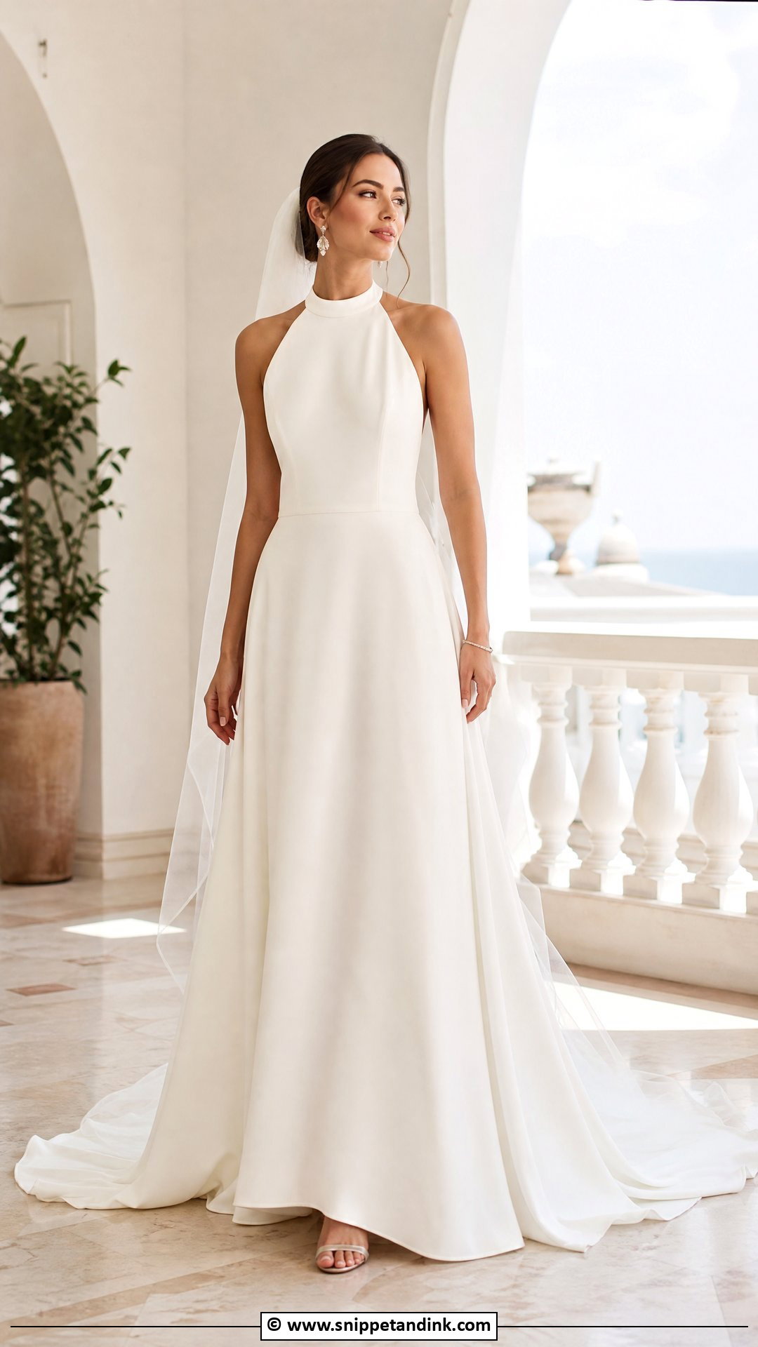 Halter Wedding Dress With Plunging Neckline - Snippet and Ink - 35 Halter Wedding Dress Ideas