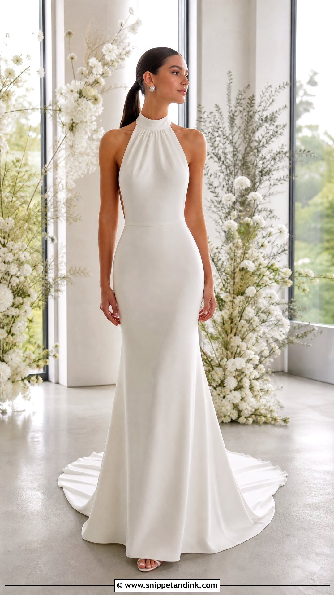 Halter Wedding Dress With Sweep Train - Snippet and Ink - 25 Wedding Dress with Train Ideas