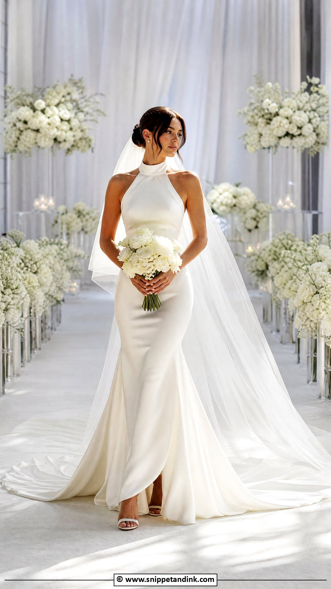 Halter Wedding Dress With Train - Snippet and Ink - 35 Halter Wedding Dress Ideas
