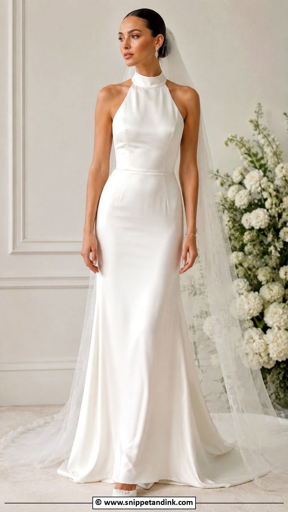 Halter Wedding Dress With Veil - Snippet and Ink - 25 Halter Top Wedding Dress Ideas