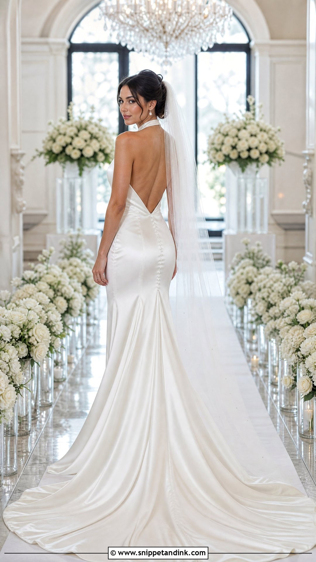 Halter Wedding Gown With Train - Snippet and Ink - 25 Halter Wedding Gown Ideas