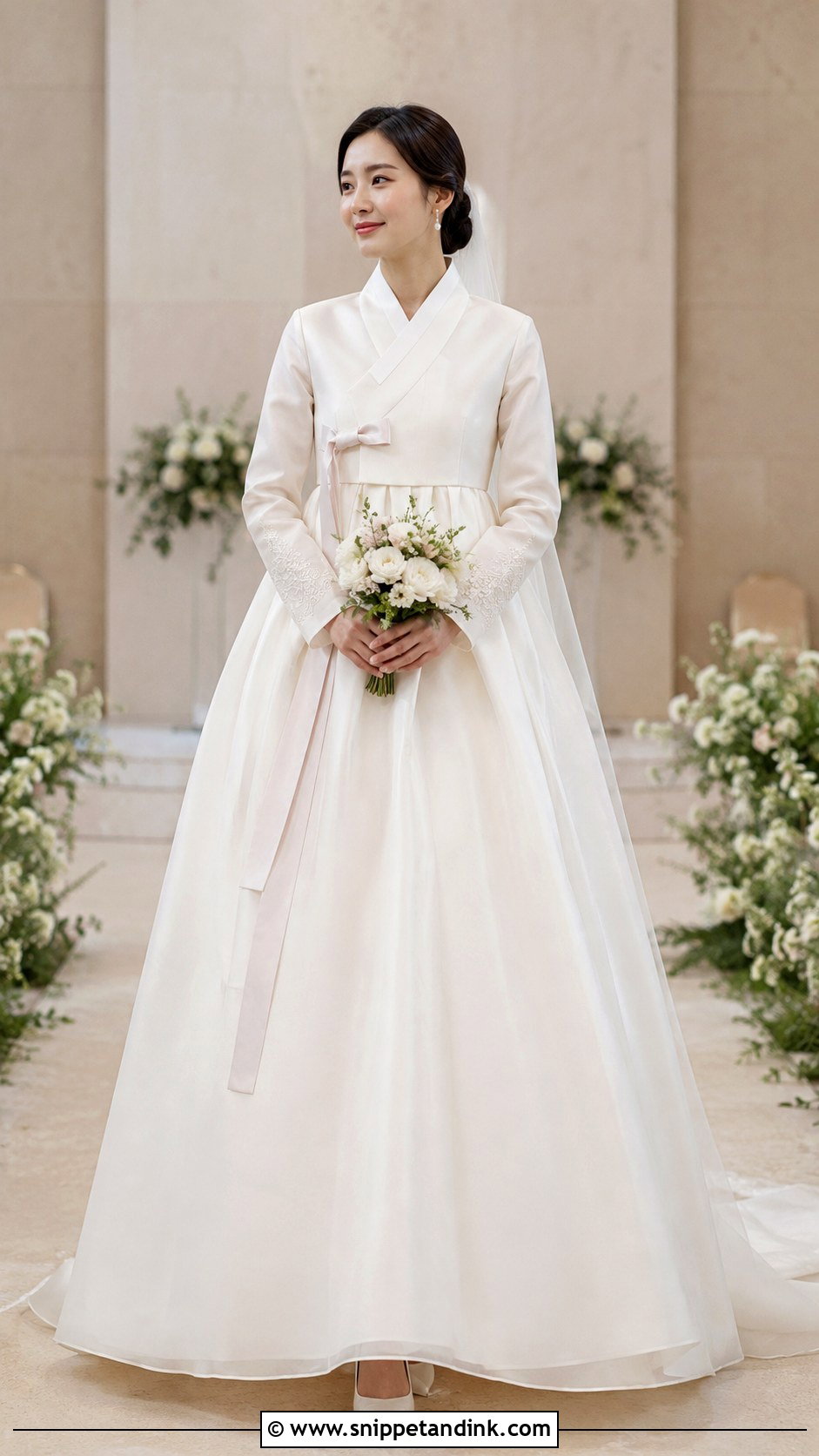 Hanbok Inspired A Line Wedding Gown - Snippet and Ink - 20 Hanbok Wedding Dress Ideas