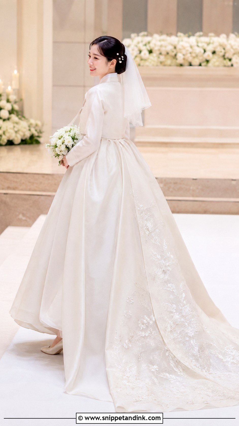 Hanbok Wedding Dress With A Train - Snippet and Ink - 20 Hanbok Wedding Dress Ideas