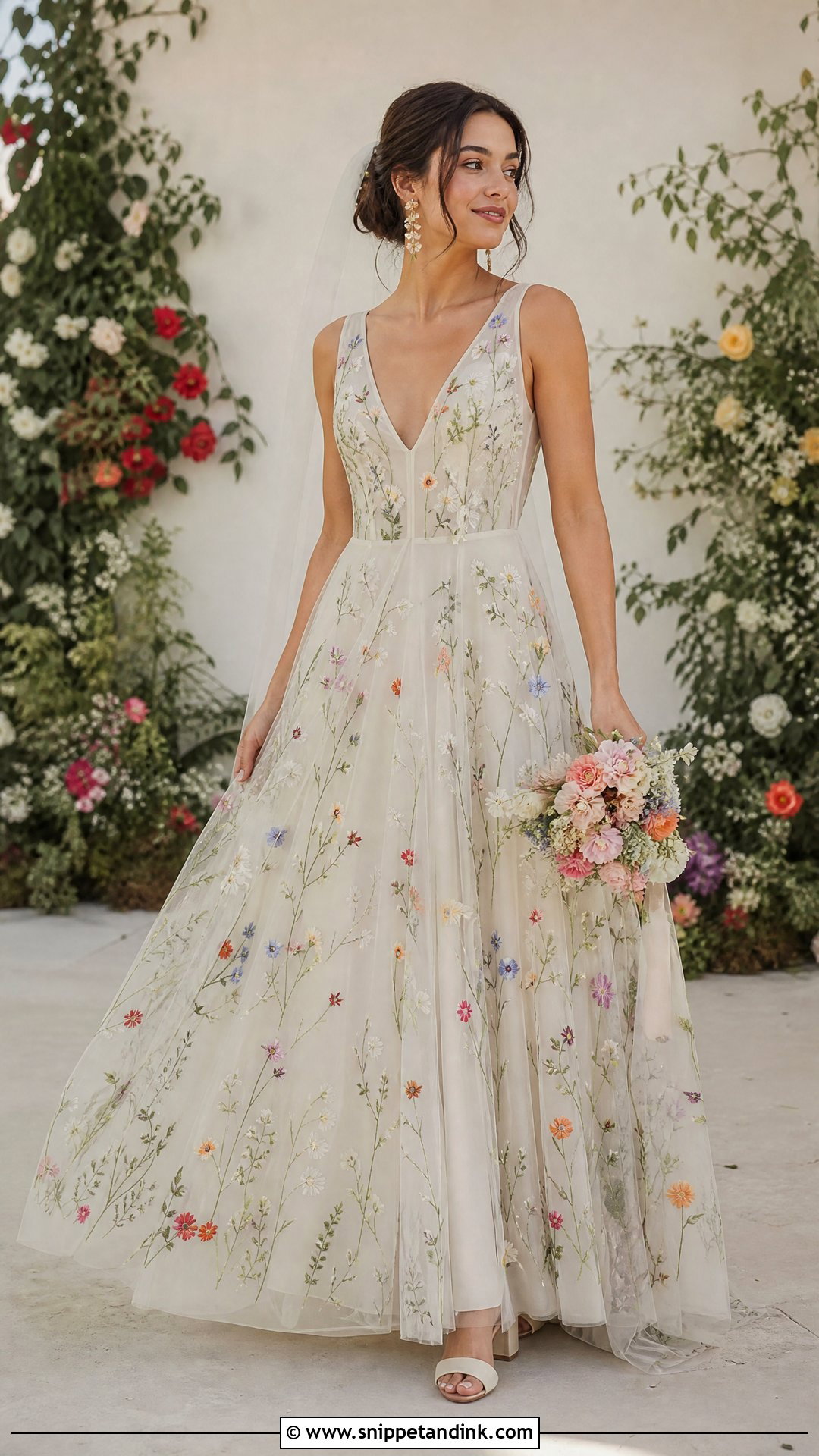 Hand Embroidered Floral Wedding Dress - Snippet and Ink - 25 Handmade Wedding Dress Ideas