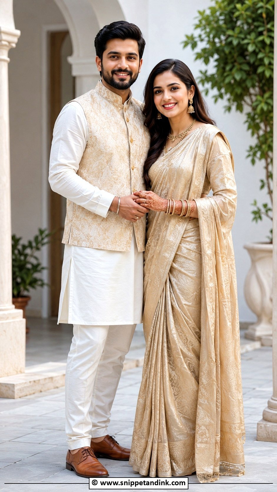 Hand Holding Traditional Couple Pose - Snippet and Ink - 25 Couple Poses in Traditional Wear Ideas