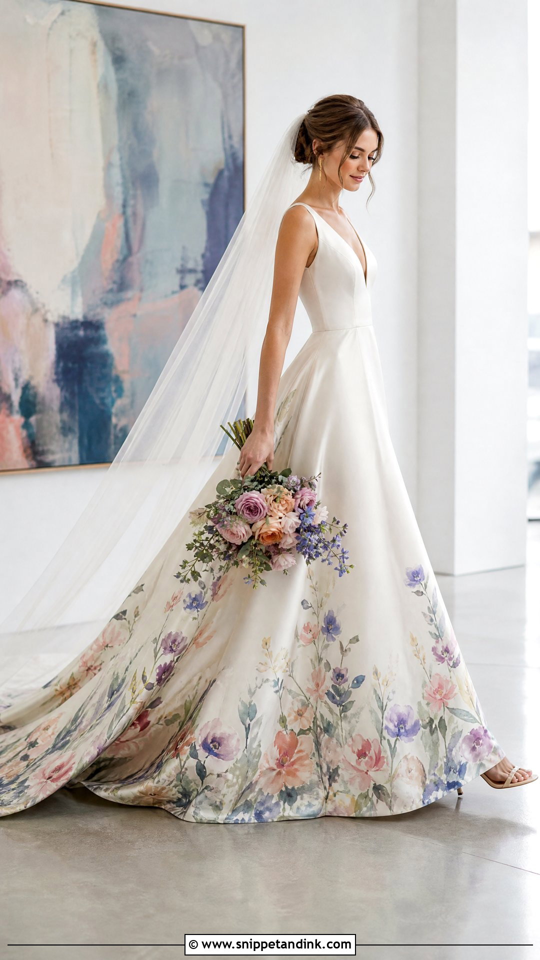 Hand Painted Silk Wedding Dress - Snippet and Ink - 25 Handmade Wedding Dress Ideas